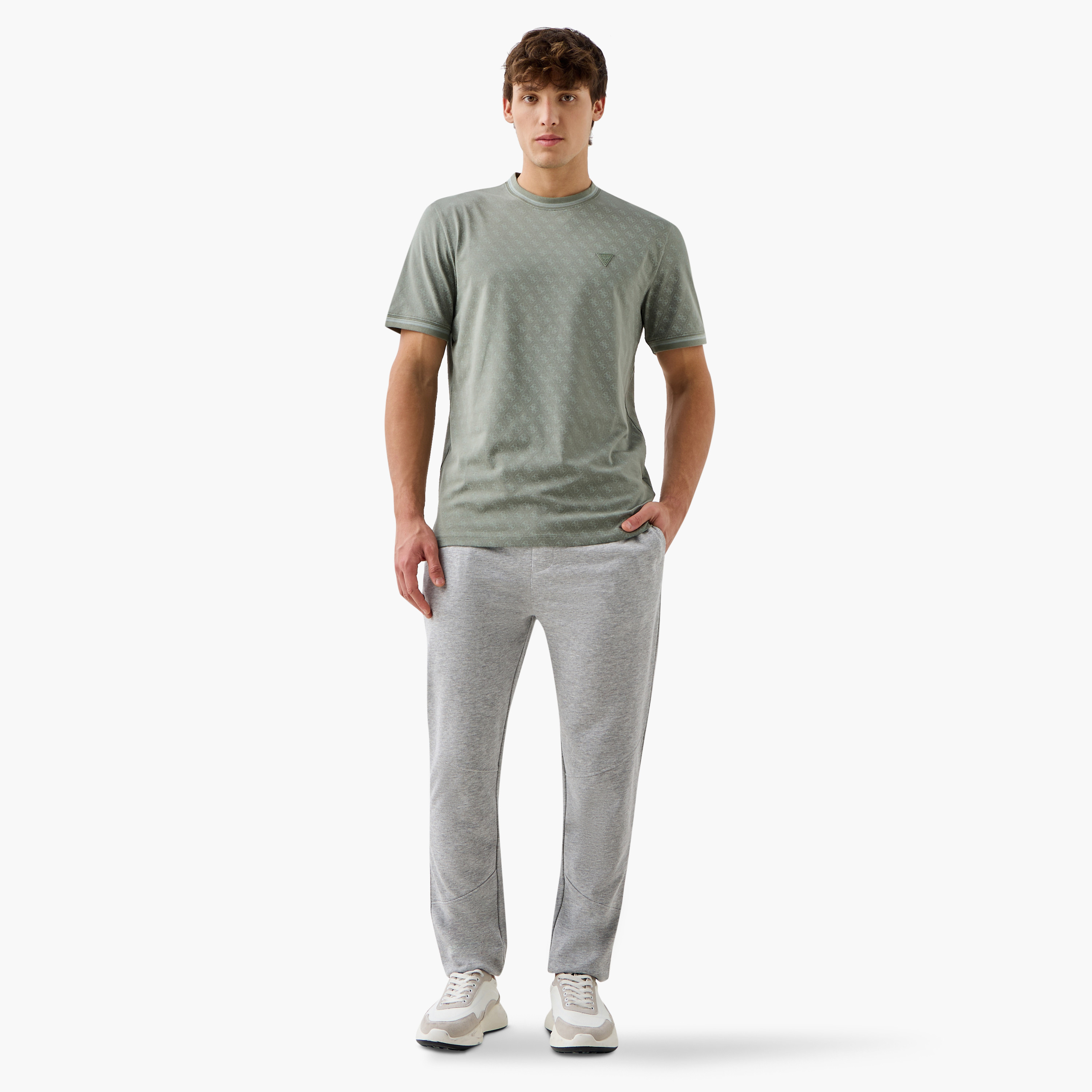 Guess All-Over Monogram Print Crew Neck T-shirt with Short Sleeves-men-clothing-tshirtsandpolos-tshirts-image-2