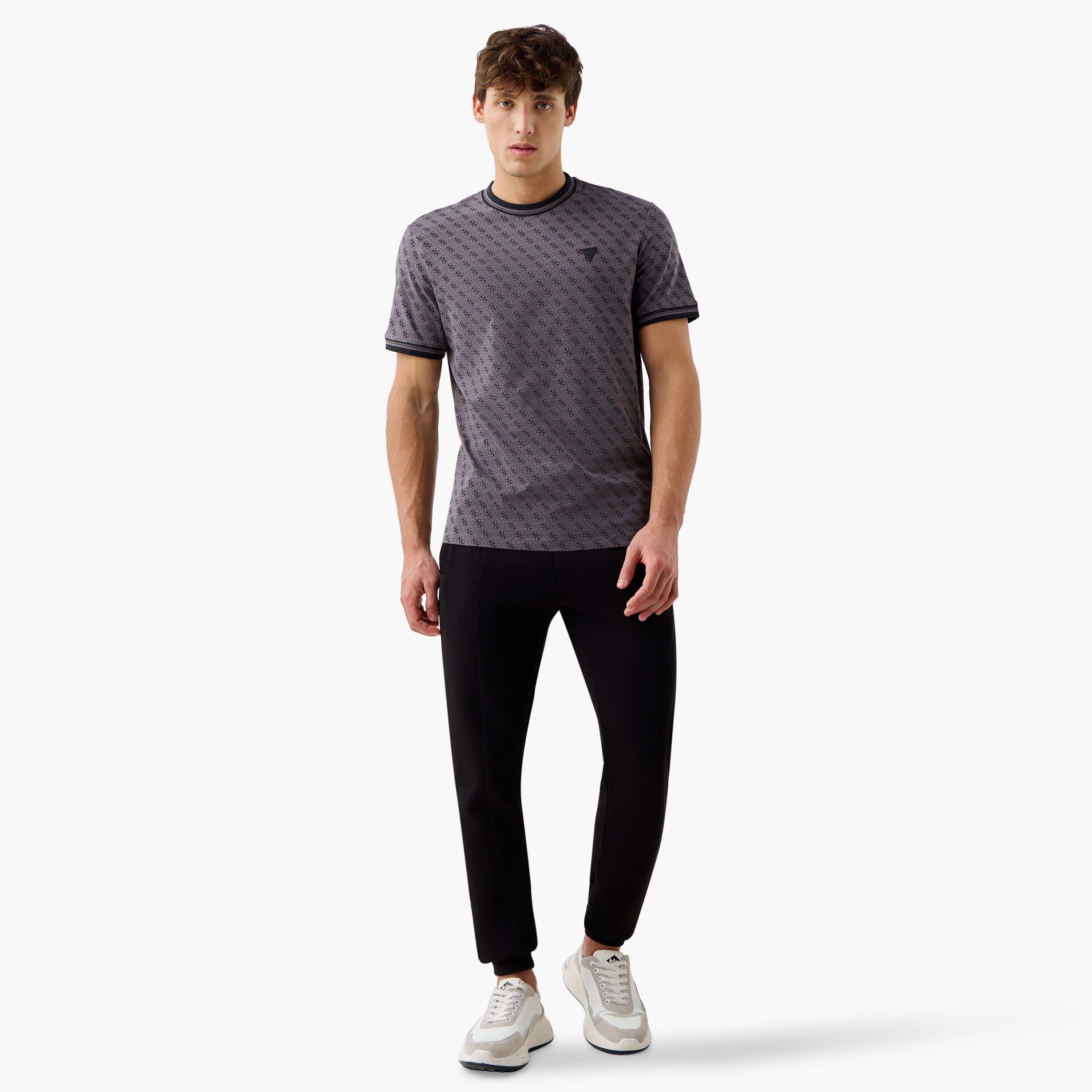 Guess All-Over Monogram Print Crew Neck T-shirt with Short Sleeves-men-clothing-tshirtsandpolos-tshirts-image-2