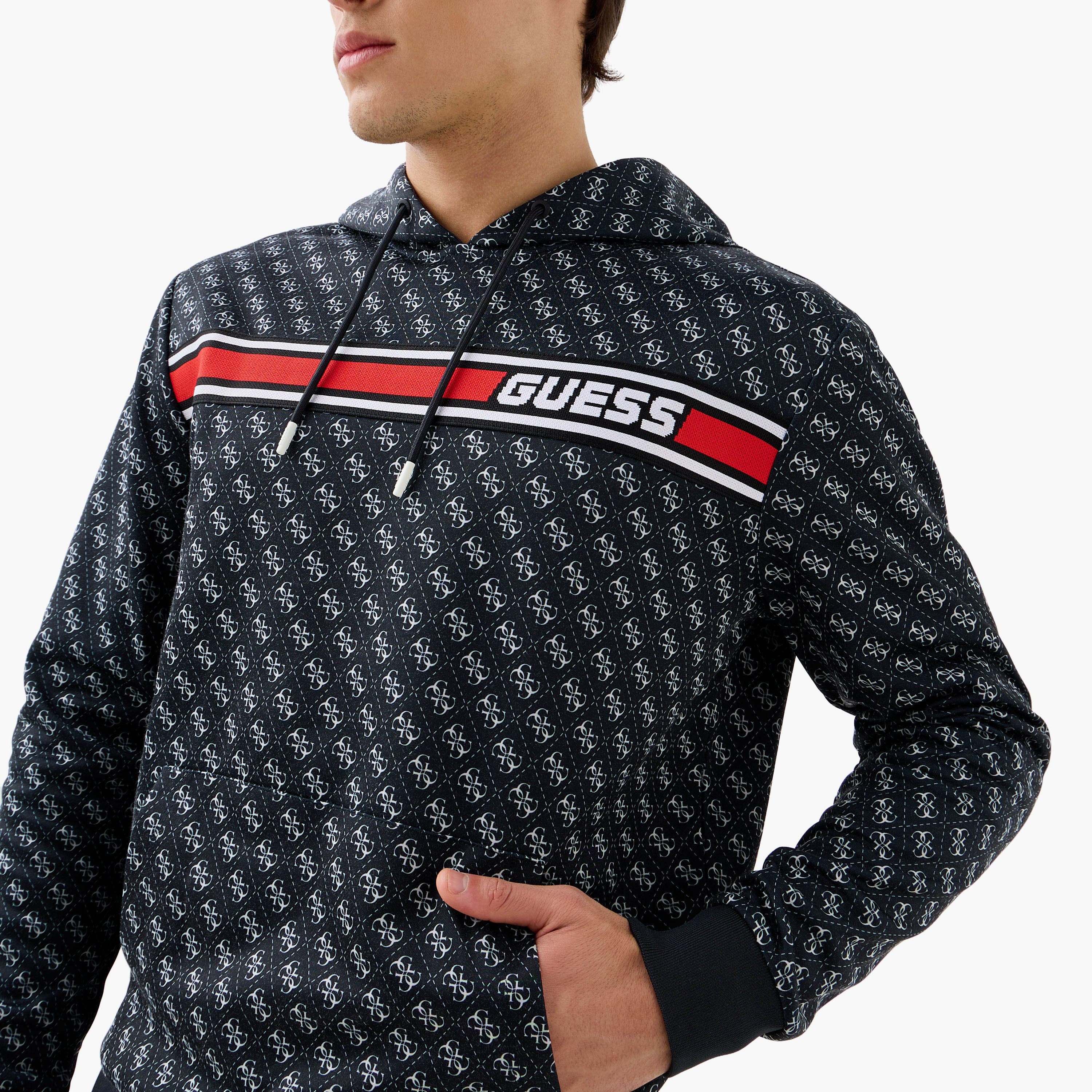 هودي بجيب كنغر وأكمام طويلة وطبعات مونوجرام من جيس-men-winterwear-hoodiesandsweatshirts-image-4