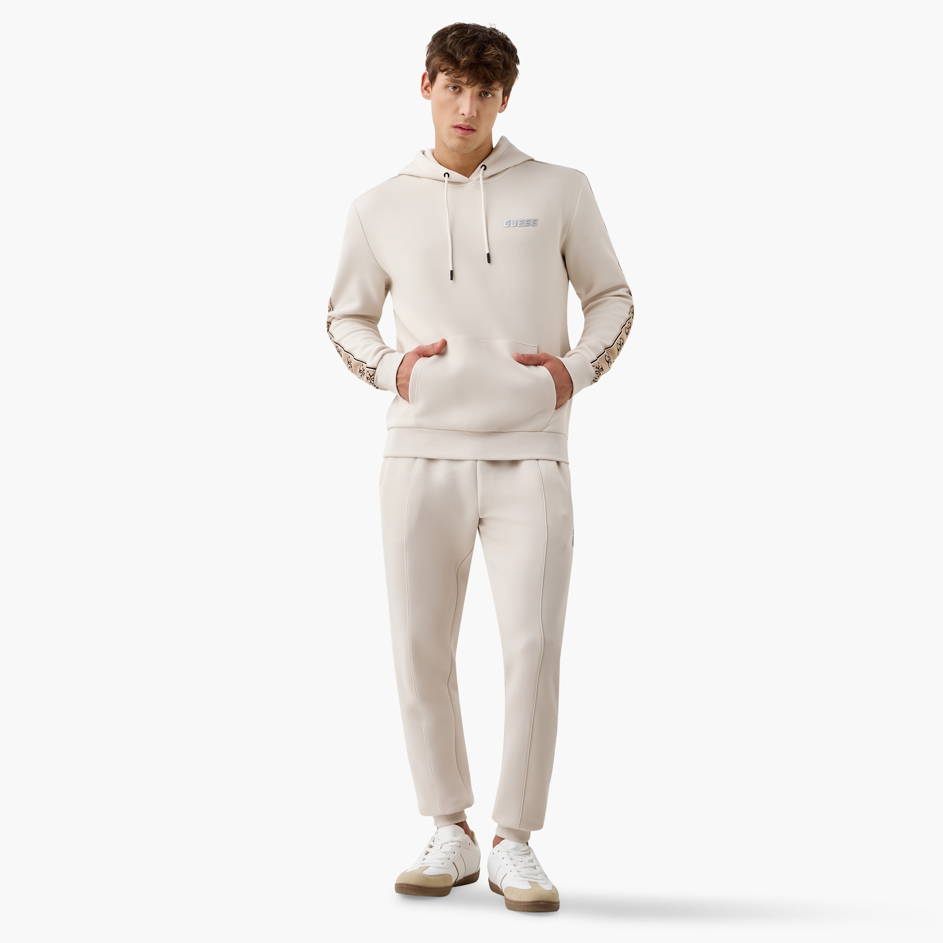 Guess Tape Detail Hoodie with Kangaroo Pocket and Long Sleeves-men-winterwear-hoodiesandsweatshirts-image-8