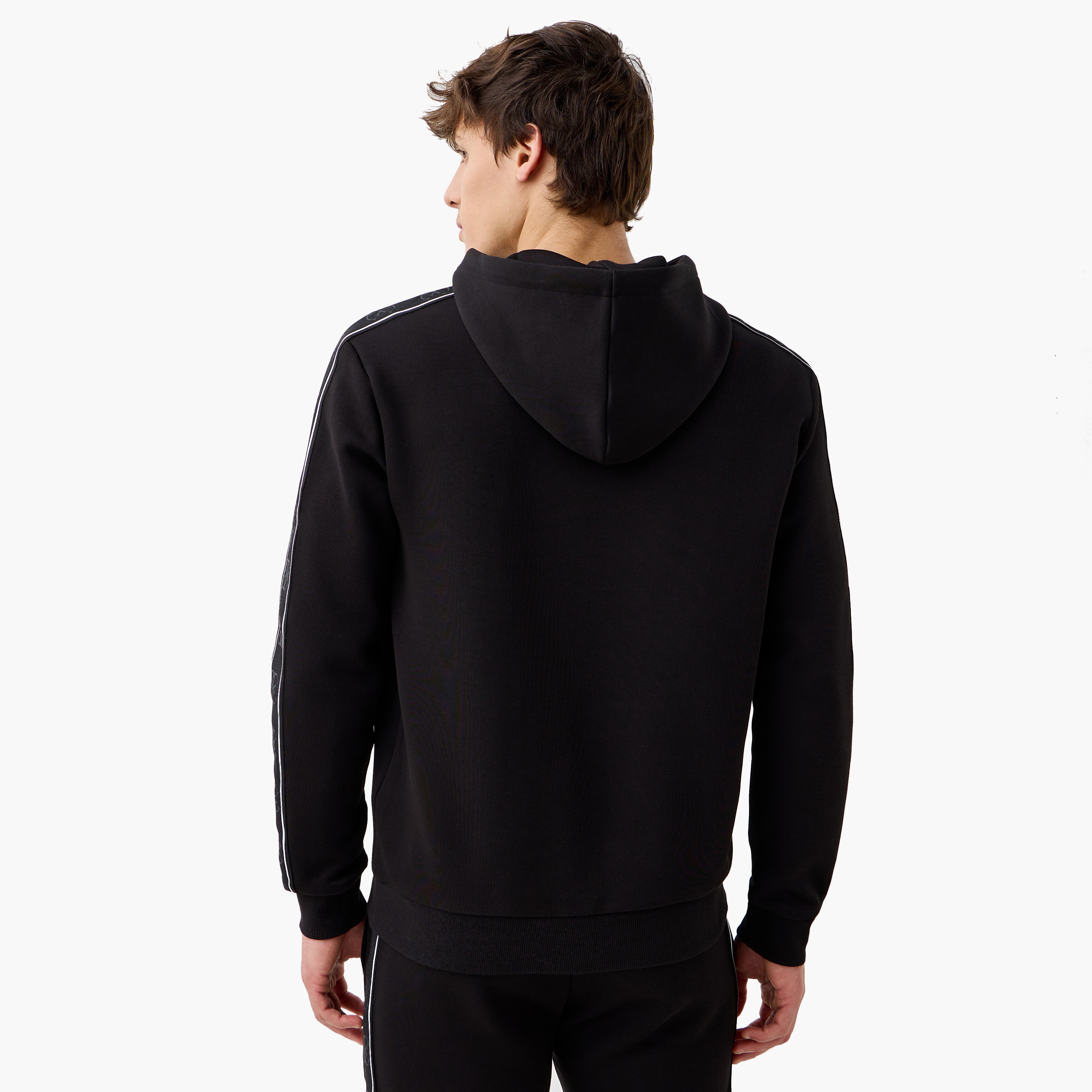 Guess Tape Detail Hoodie with Kangaroo Pocket and Long Sleeves-men-winterwear-hoodiesandsweatshirts-image-3