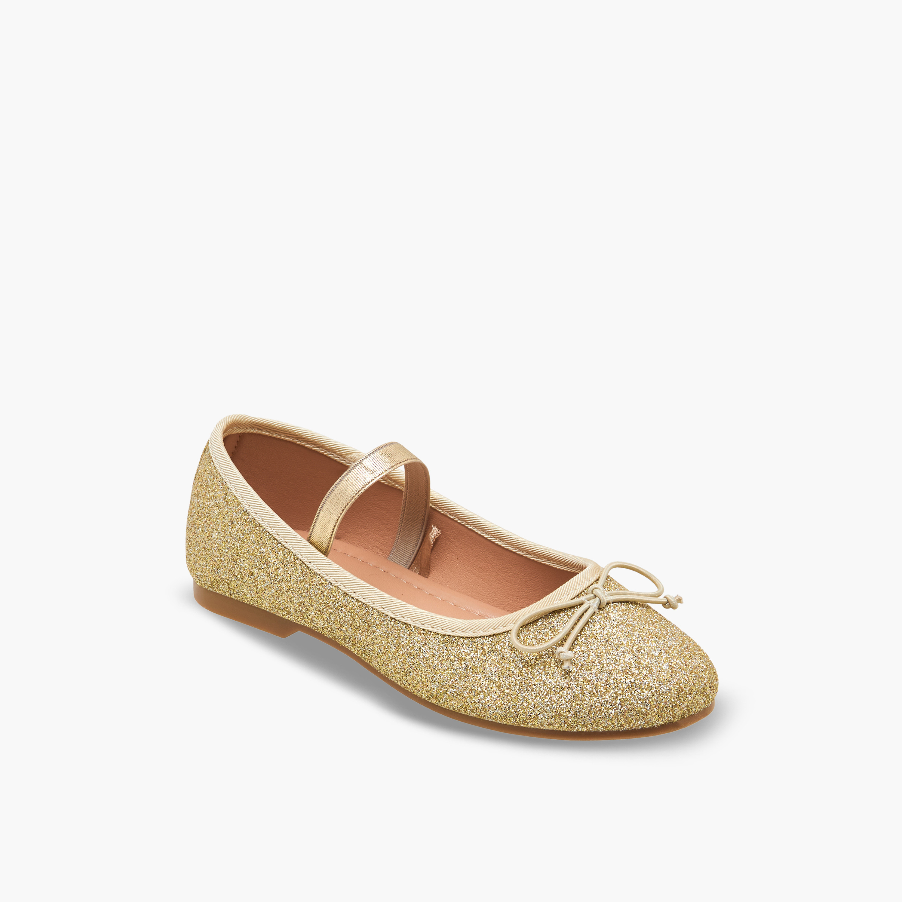 Juniors Girls Glitter Textured Ballerina Shoes-girls-shoes-ballerinas-image-2