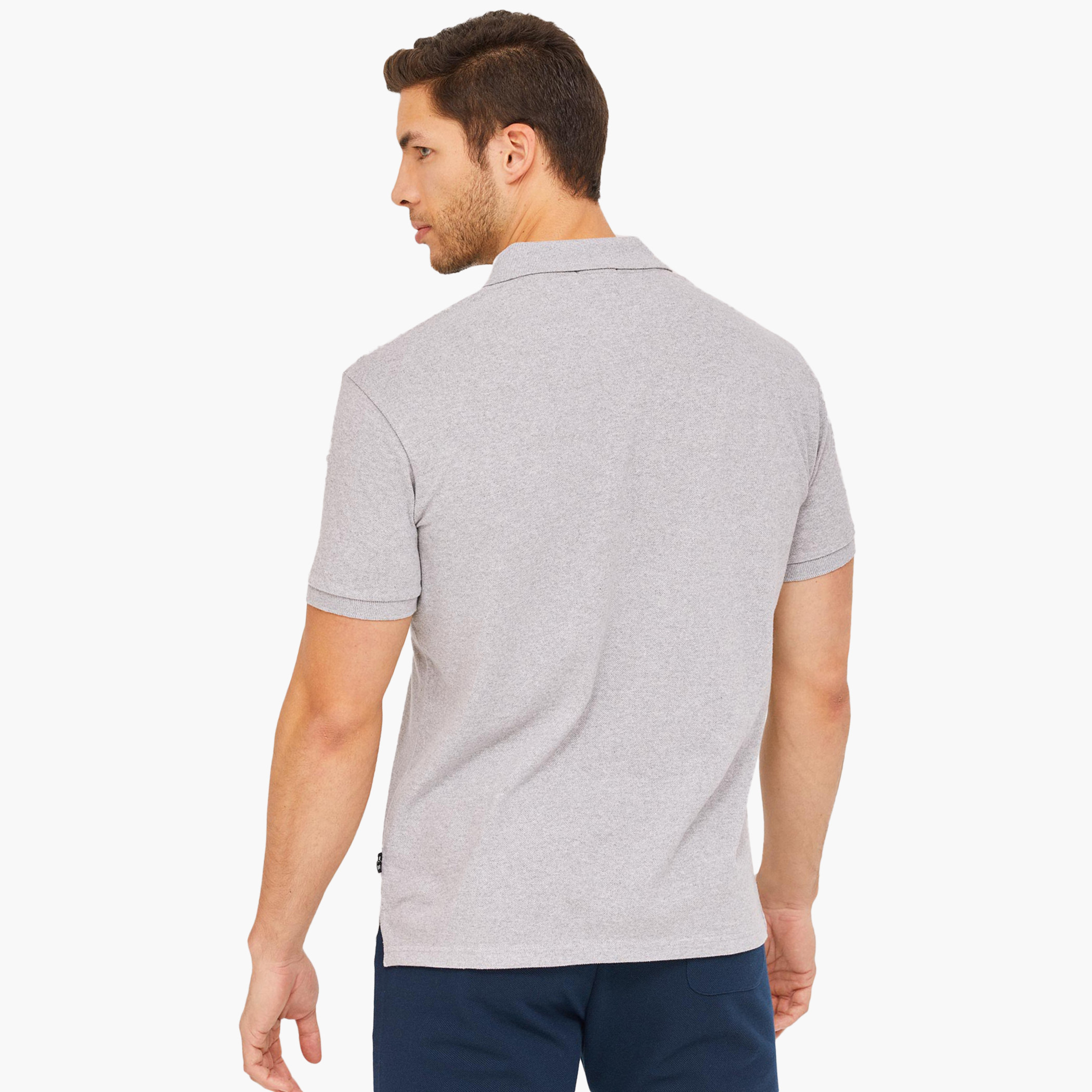 BlueAge Cotton Mix Solid Men Grey Basic Polo T-Shirt-men-clothing-tshirtsandpolos-polos-image-3