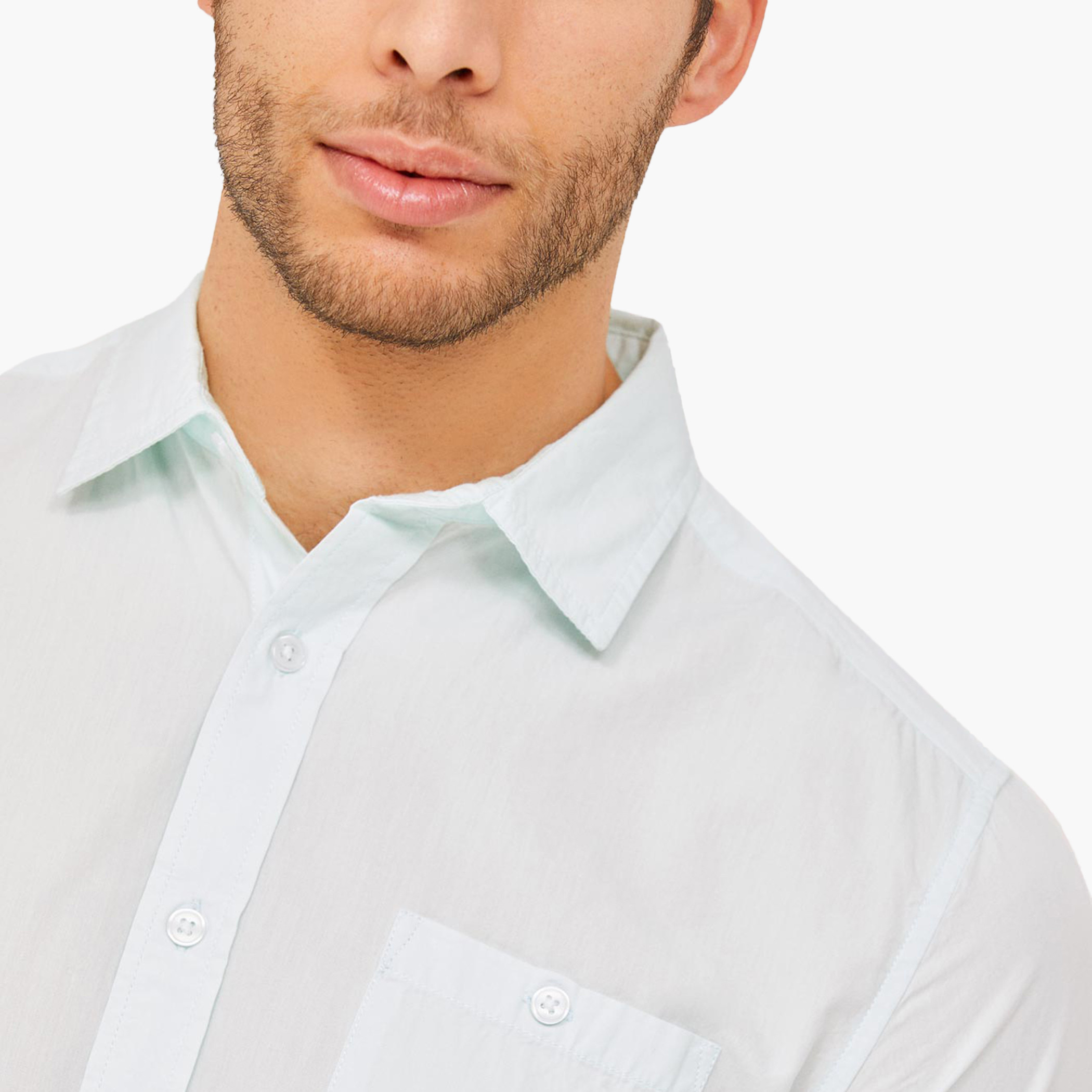 BlueAge Cotton Mix Solid Men Green Basic Shirt-men-clothing-shirts-image-2