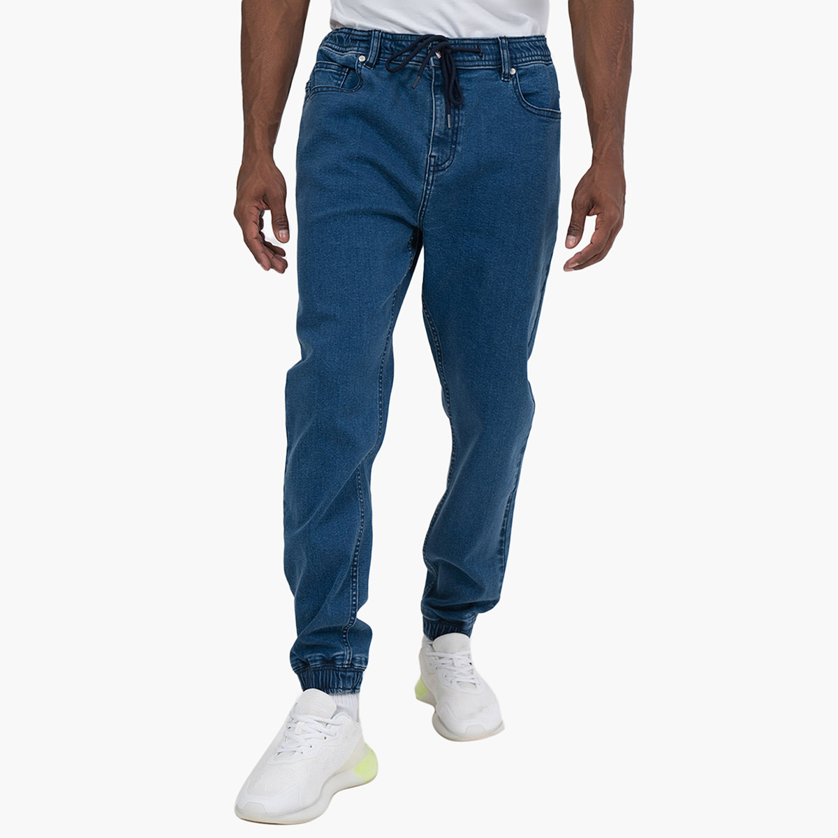 BlueAge Men Solid Mid-Rise Denim Jogger-men-clothing-bottoms-joggers-image-1