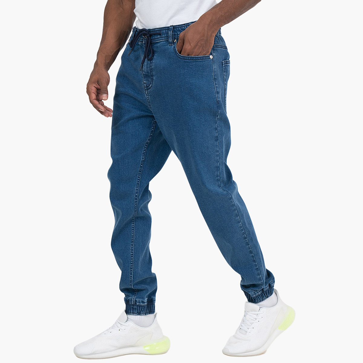 BlueAge Men Solid Mid-Rise Denim Jogger-men-clothing-bottoms-joggers-image-2