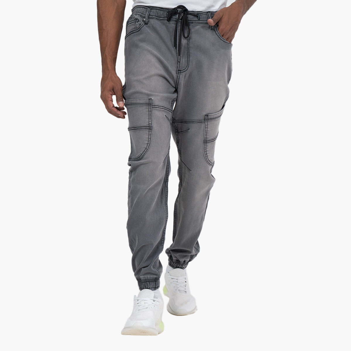 BlueAge Men Solid Mid-Rise Denim Jogger-men-clothing-bottoms-joggers-image-1