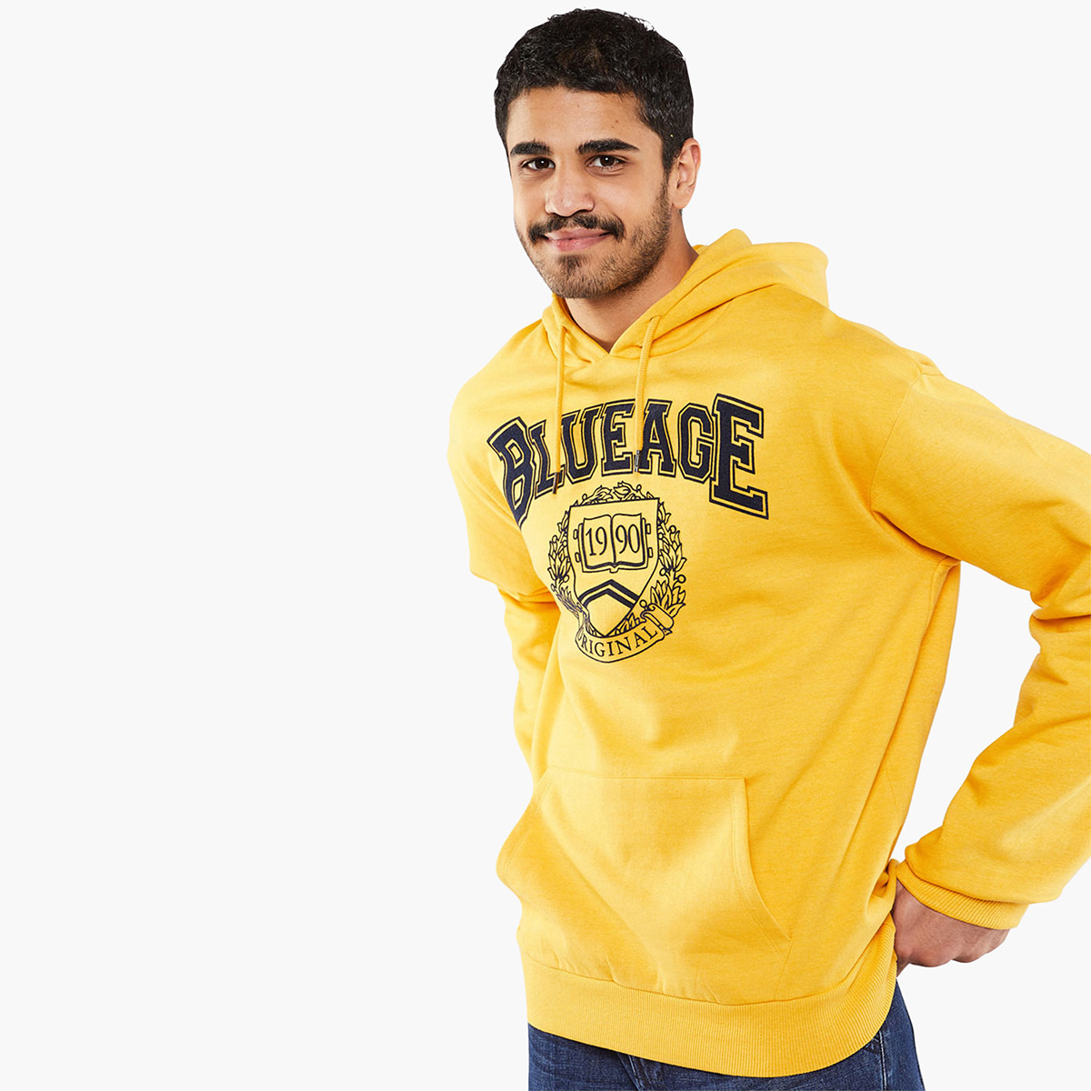 BlueAge Men Printed Kangaroo Pocket Hooded Sweatshirt-men-winterwear-hoodiesandsweatshirts-image-1