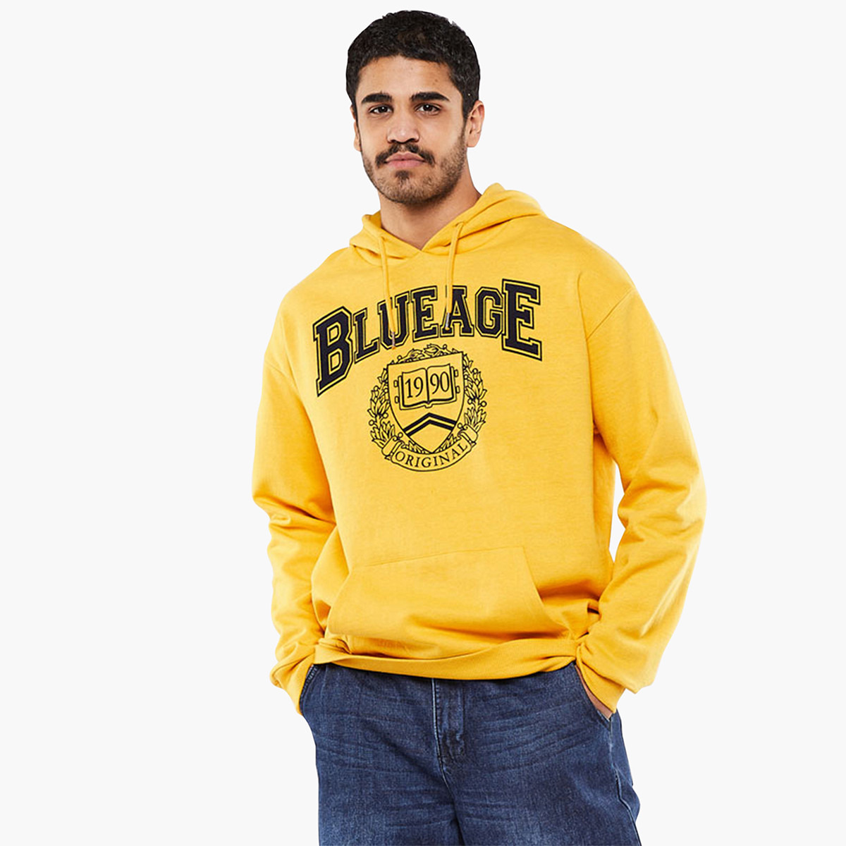 BlueAge Men Printed Kangaroo Pocket Hooded Sweatshirt-men-winterwear-hoodiesandsweatshirts-image-4