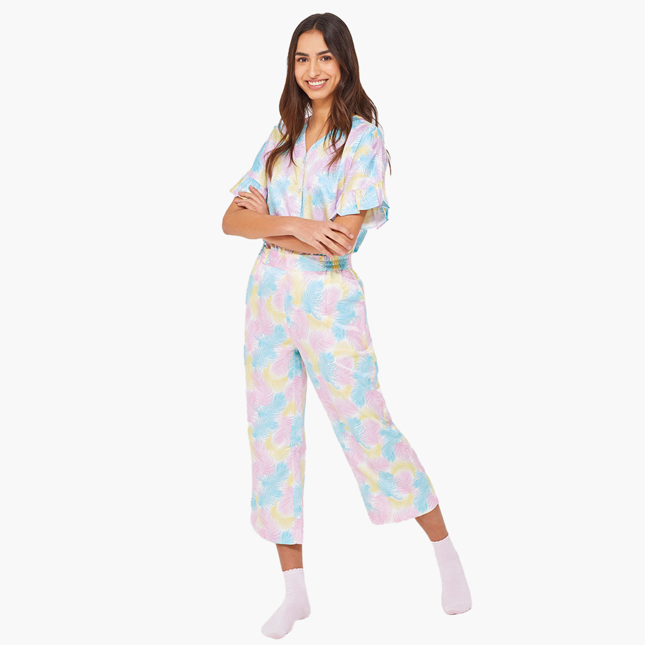 BlueAge Cotton Mix Solid Women White Day Dreamy Lounge Pant-women-clothing-nightwear-pyjamas-bottoms-image-1