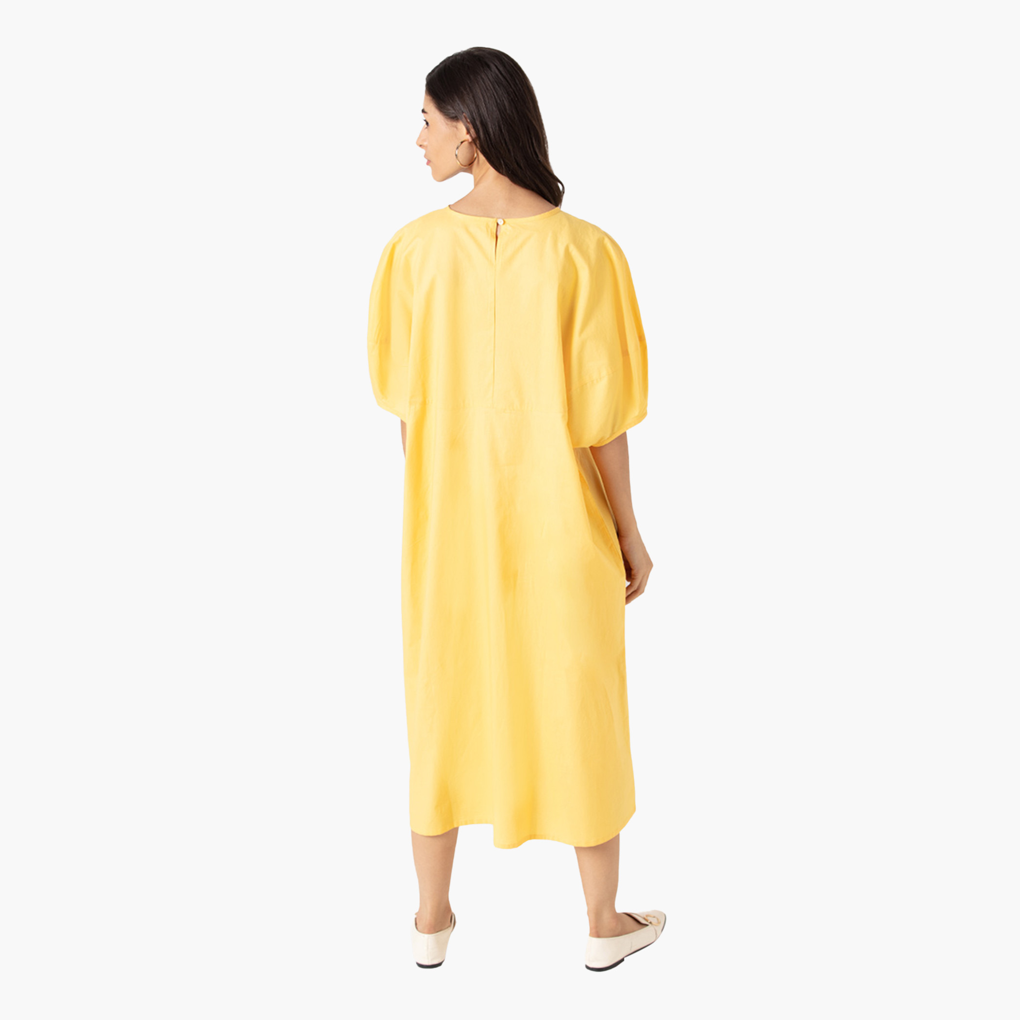 بلوايج الأصفر متوسط الطول فستان-women-clothing-dresses-image-3