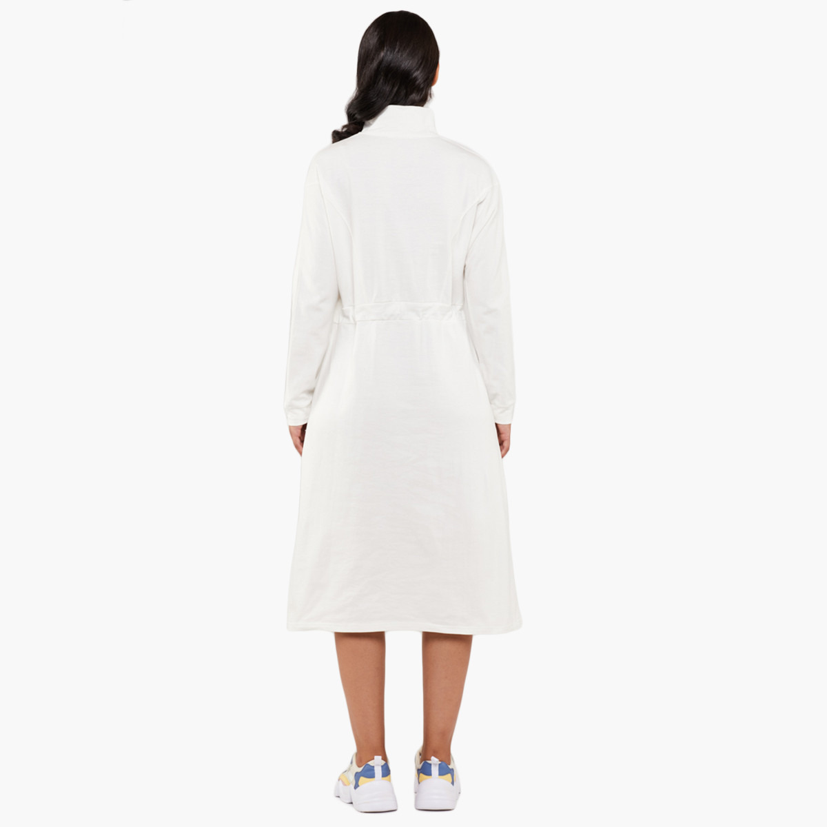 BlueAge Women Solid Long Sleeves Midi Dress-women-clothing-dresses-image-4