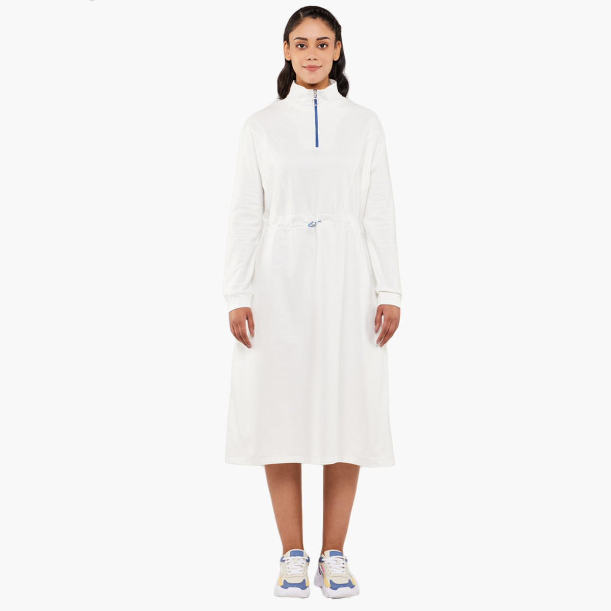 BlueAge Women Solid Long Sleeves Midi Dress-women-clothing-dresses-image-6