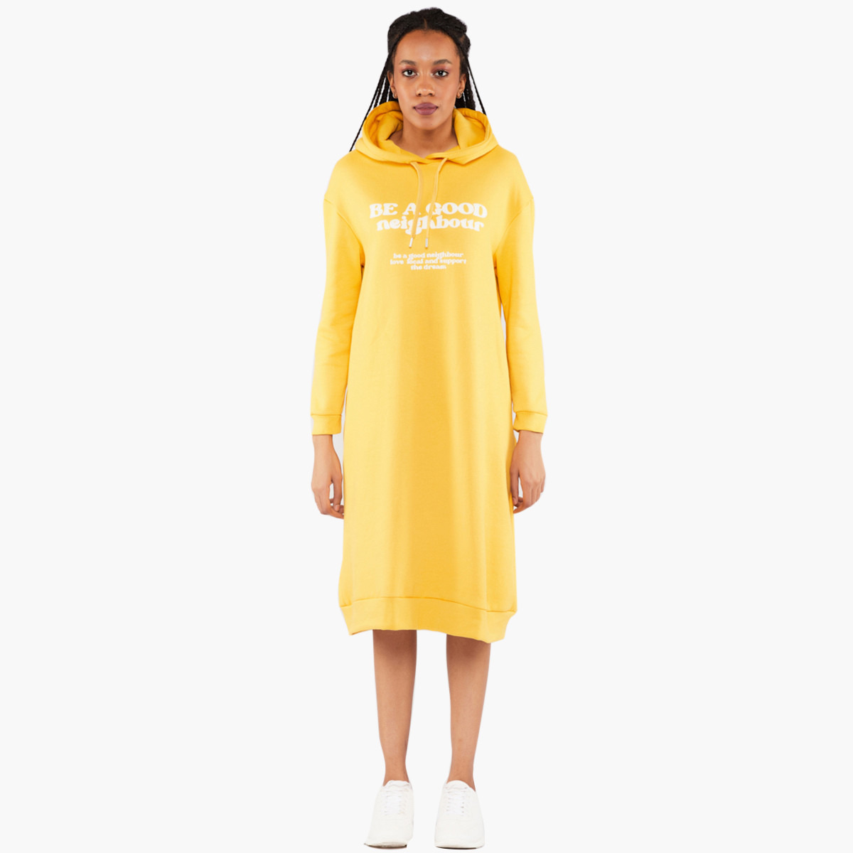 بلوايج الأصفر متوسط الطول فستان-women-clothing-dresses-image-1