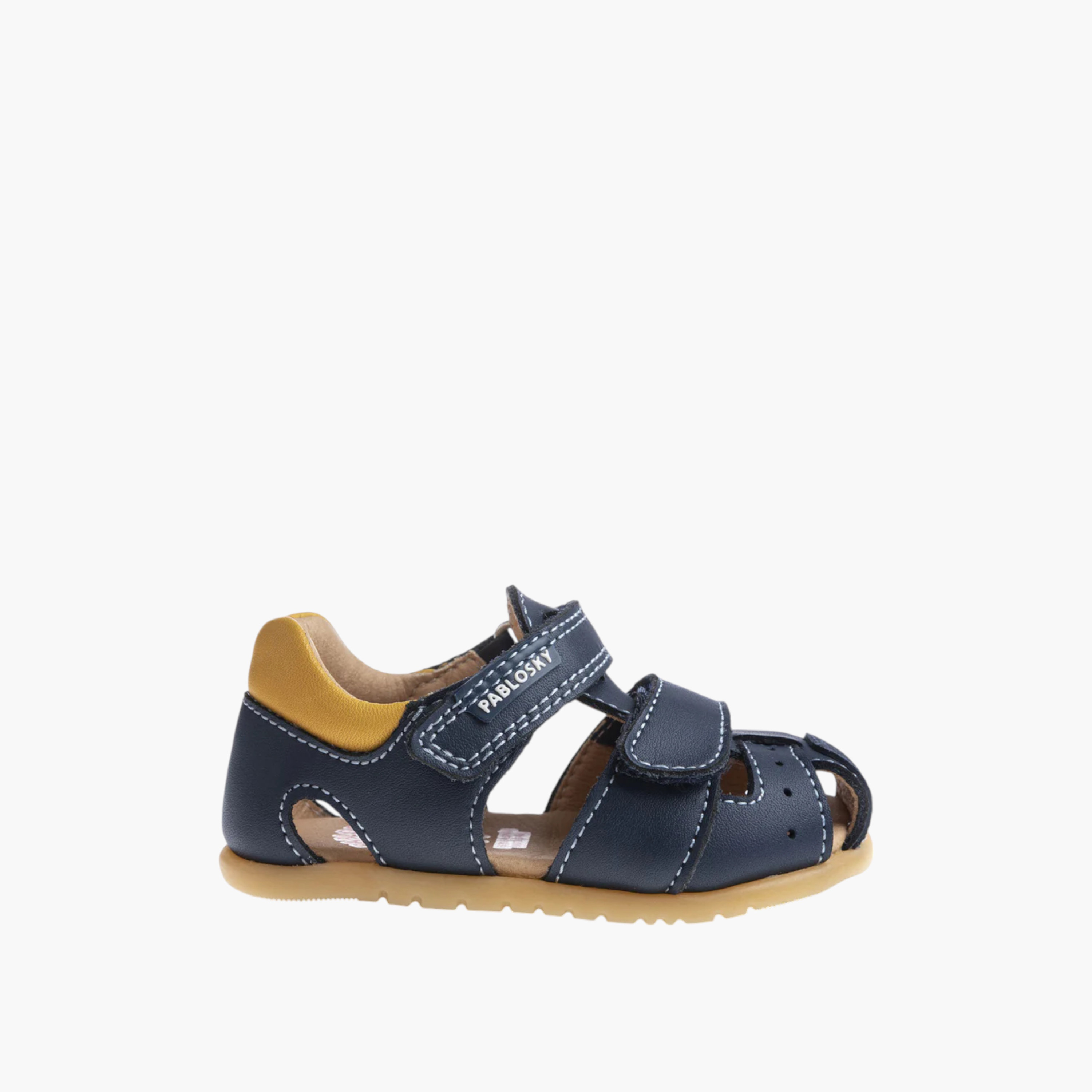 Pablosky Boys' Stitch Detail Sandals with Hook and Loop Closure-baby-boys-shoes-sandals-image-1