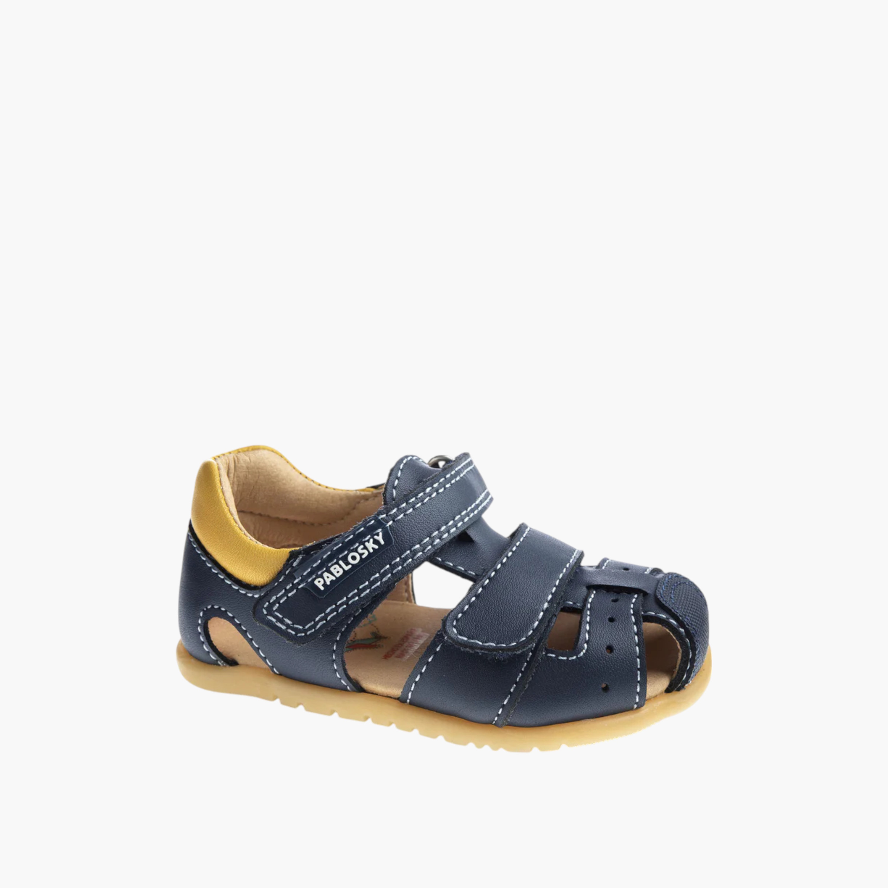 Pablosky Boys' Stitch Detail Sandals with Hook and Loop Closure-baby-boys-shoes-sandals-image-2