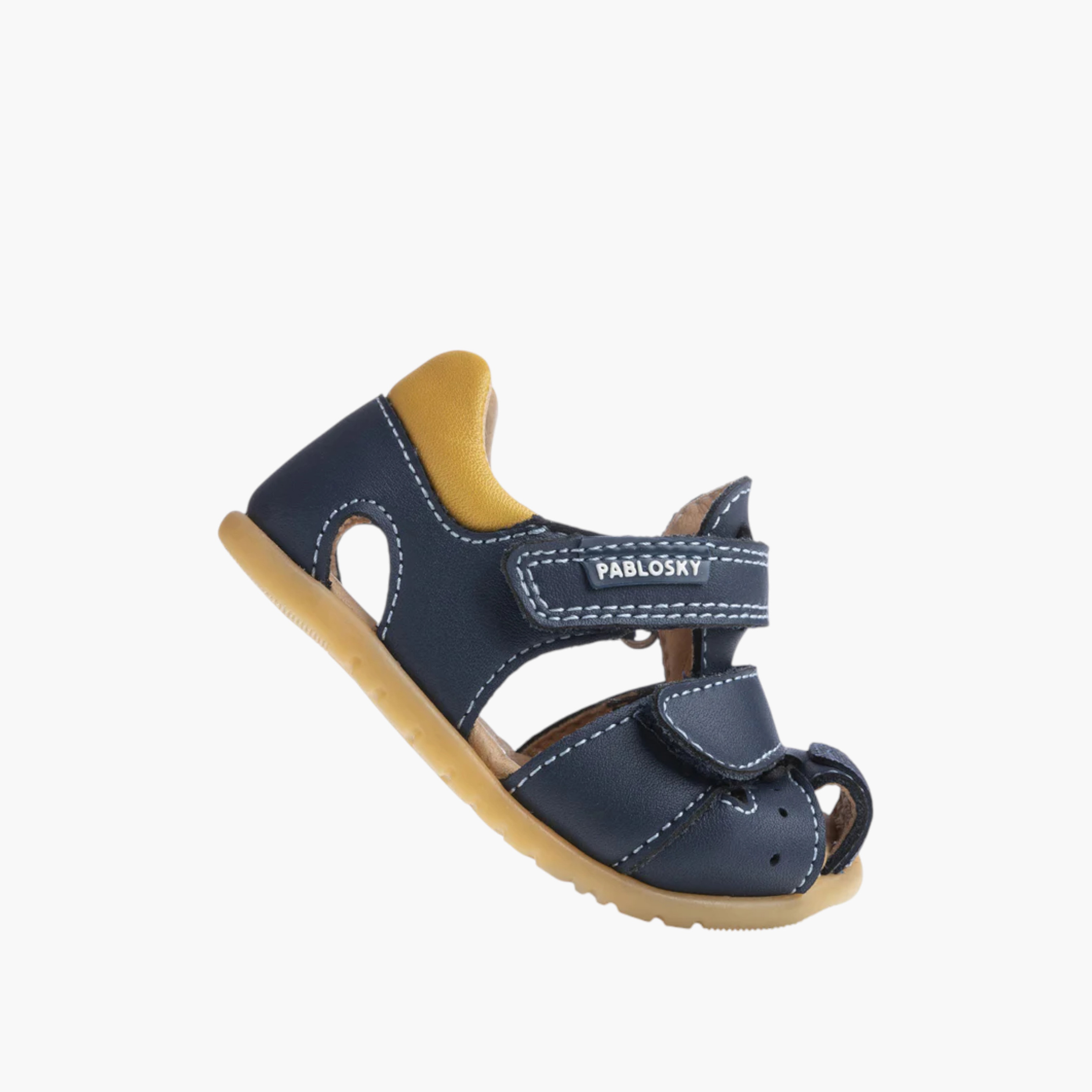 Pablosky Boys' Stitch Detail Sandals with Hook and Loop Closure-baby-boys-shoes-sandals-image-3