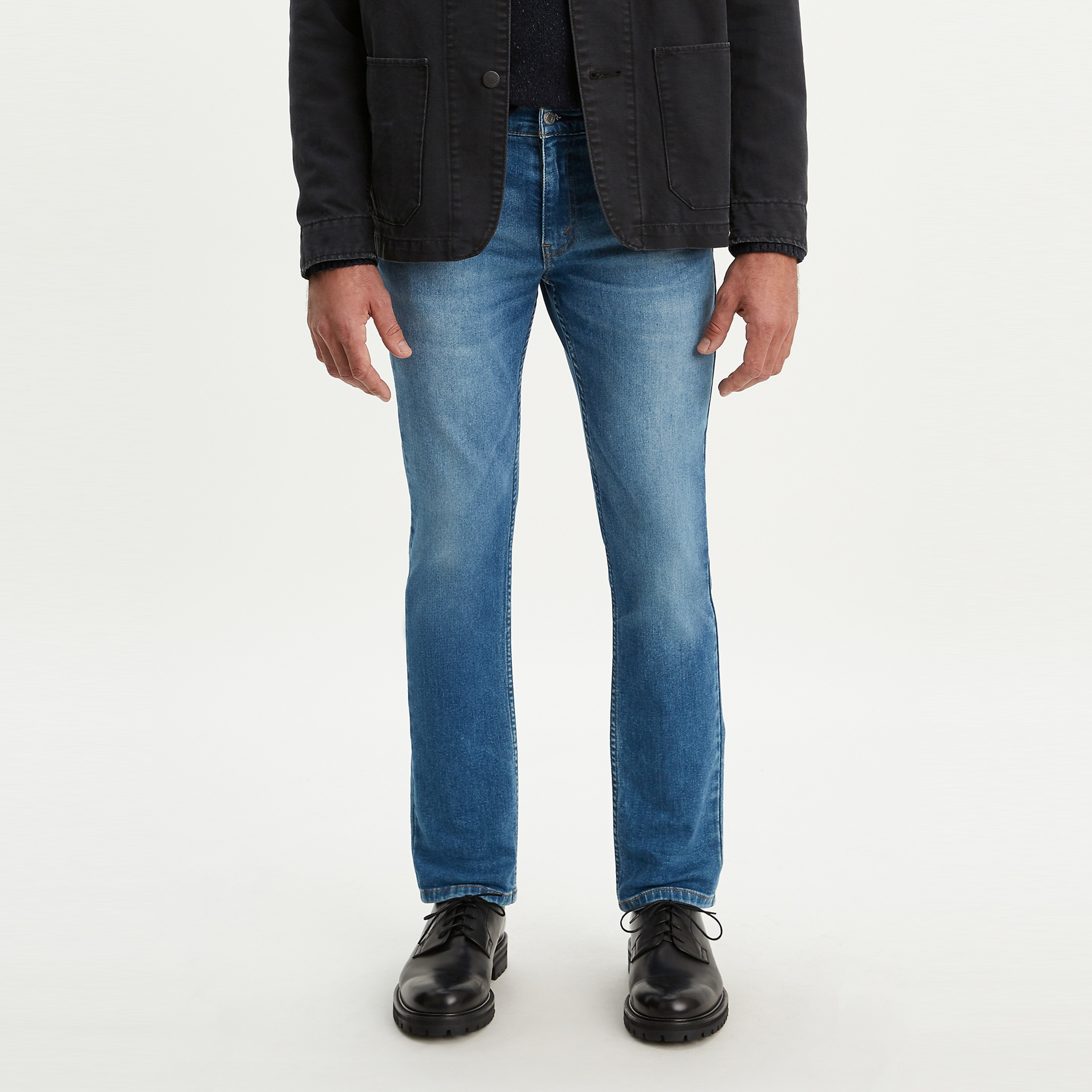 بنطال جينز متوسط الارتفاع من ليفايز 511 بلون أزرق بقصة ضيقة وأزرار للإغلاق-men-clothing-bottoms-jeans-image-1