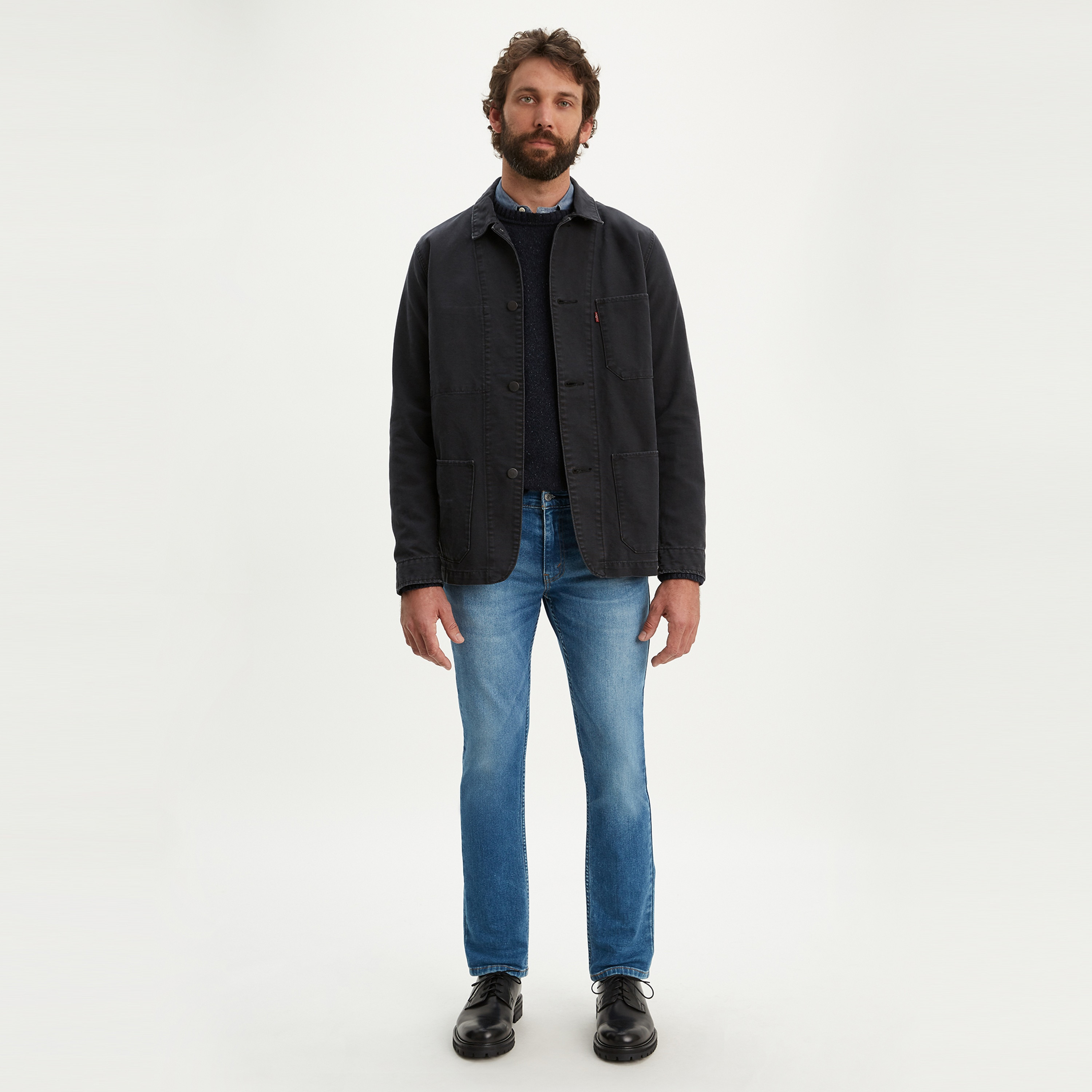 بنطال جينز متوسط الارتفاع من ليفايز 511 بلون أزرق بقصة ضيقة وأزرار للإغلاق-men-clothing-bottoms-jeans-image-4