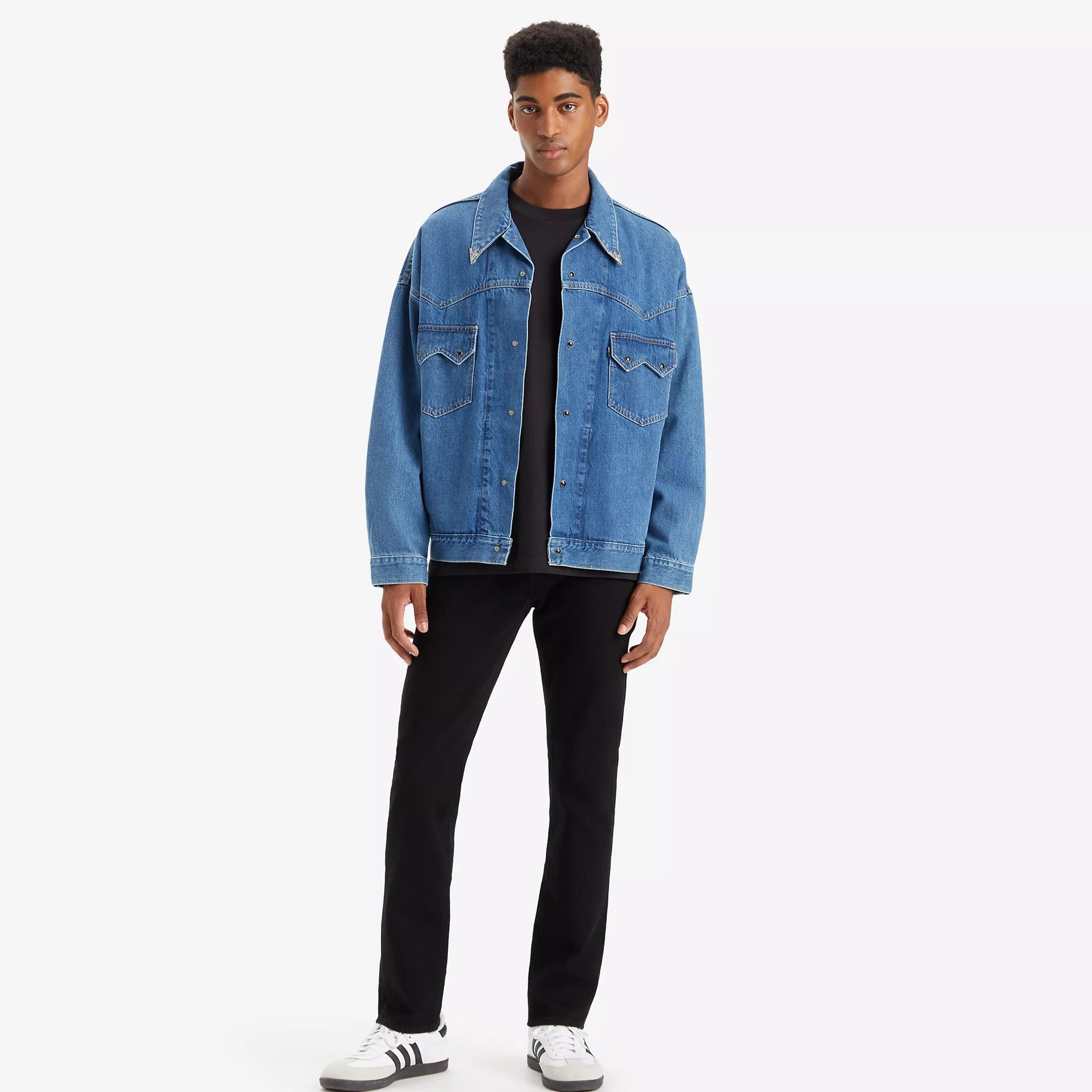 بنطلون جينز Levi's 511 بقصة ضيقة أسود ب5 جيوب درزة داخلية 34-men-clothing-jeans-image-2