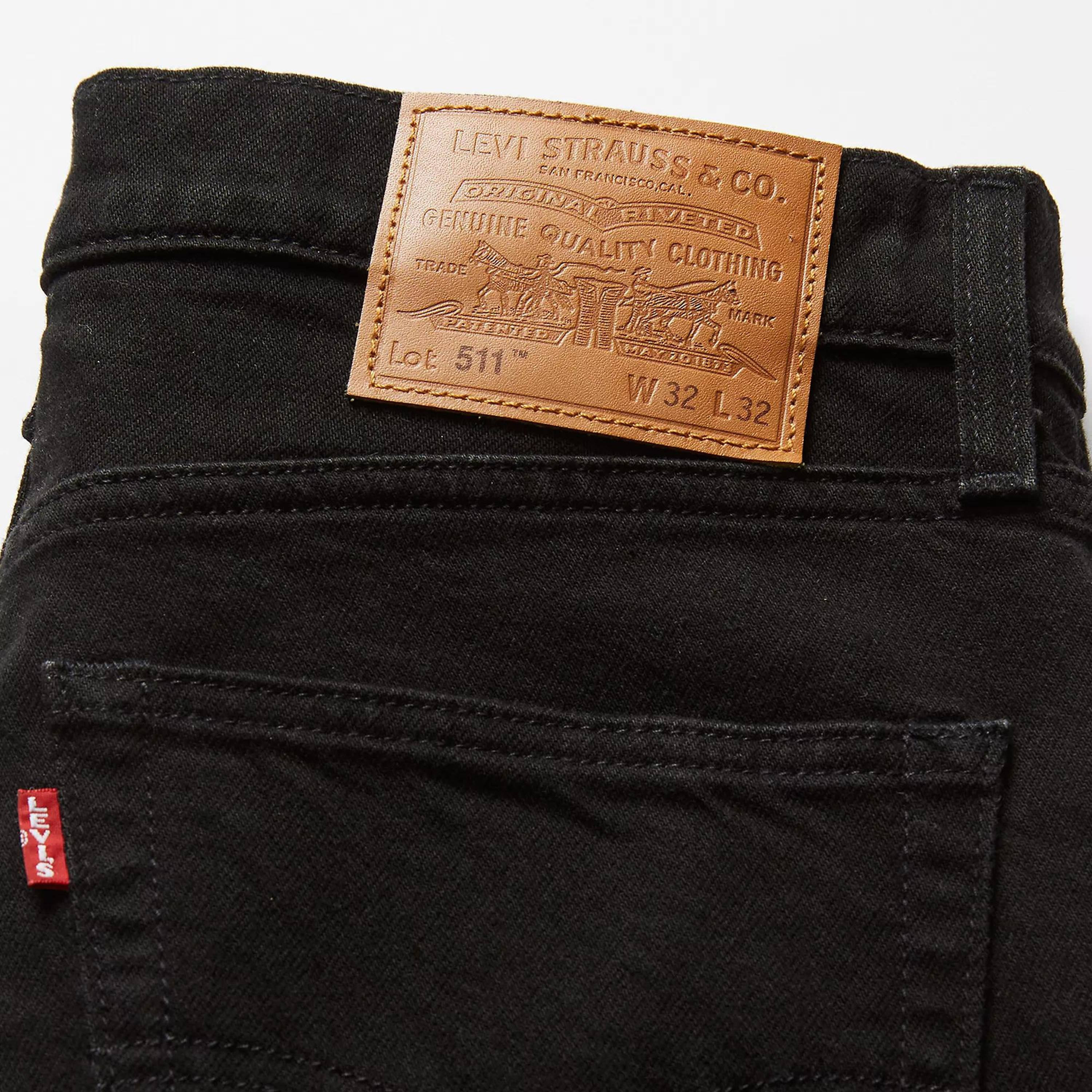 بنطلون جينز Levi's 511 بقصة ضيقة أسود ب5 جيوب درزة داخلية 34-men-clothing-jeans-image-3