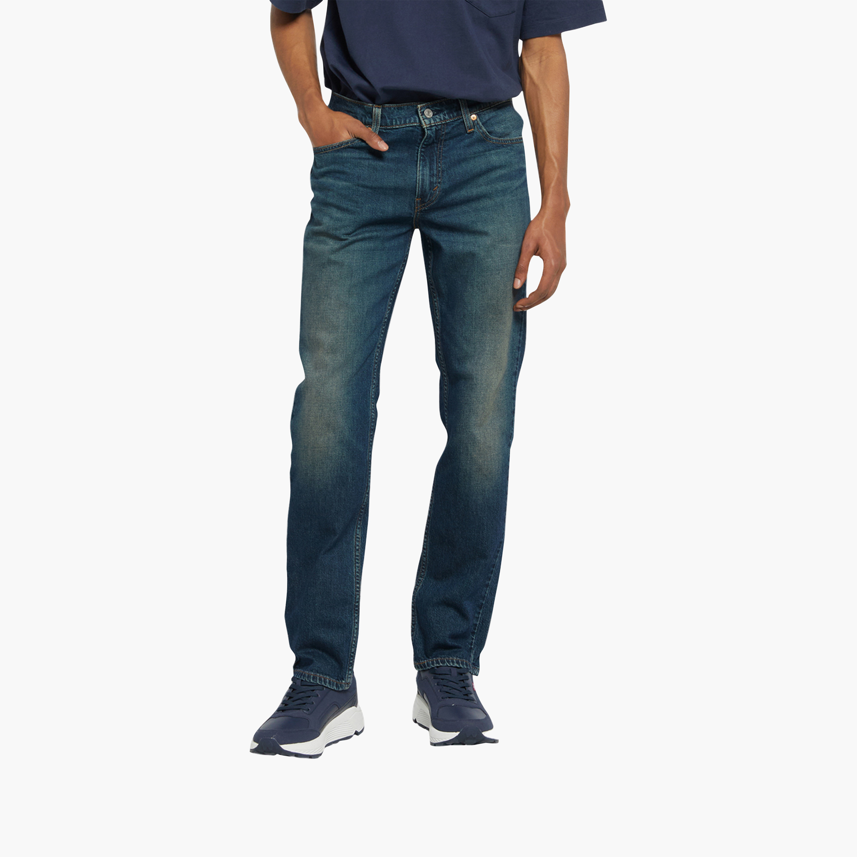Levi's 511 Slim Fit Blue Washed Men's Jeans Inseam 32-men-clothing-bottoms-jeans-image-1