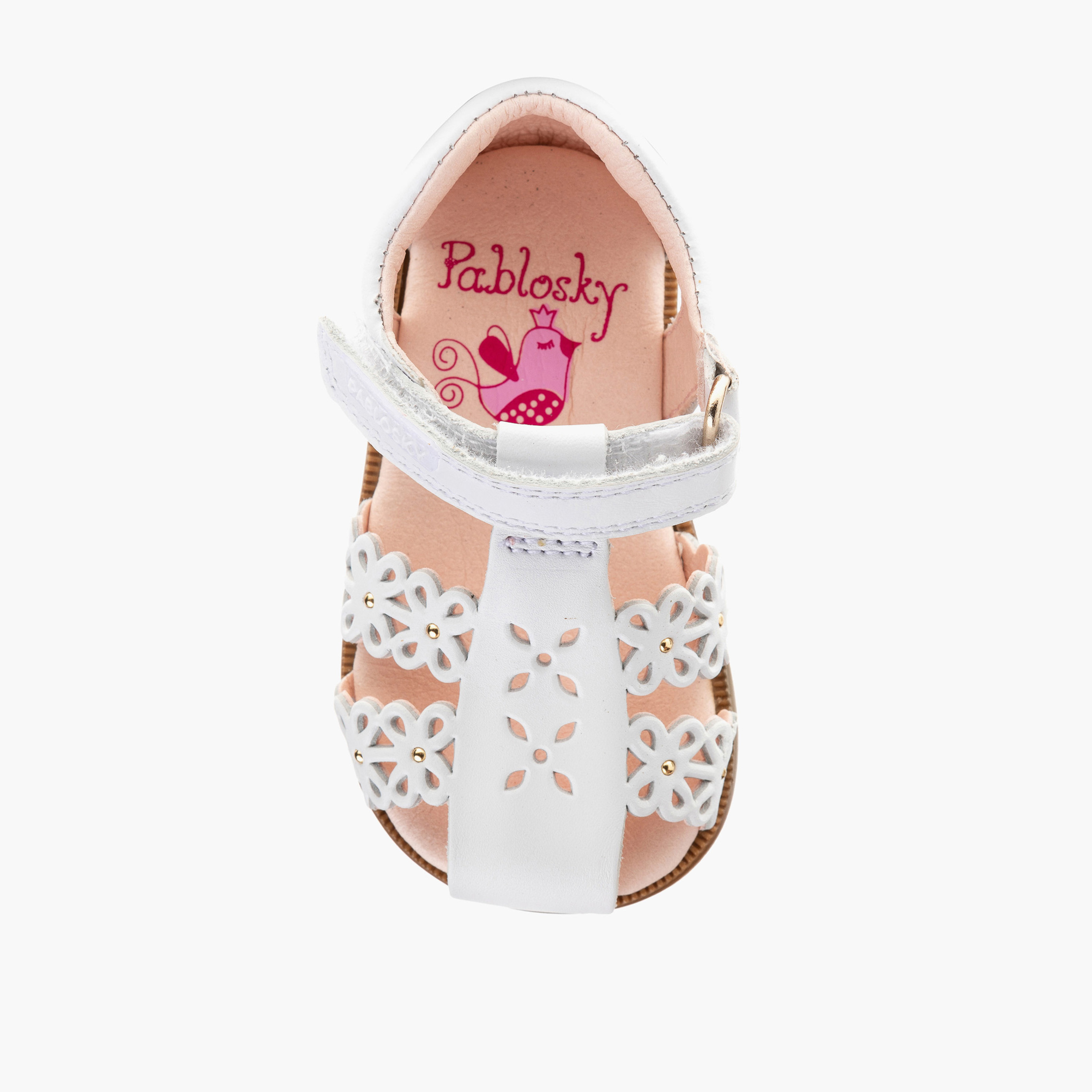 Pablosky Girls' Strap Sandals with Hook and Loop Closure-baby-girls-shoes-sandals-image-4