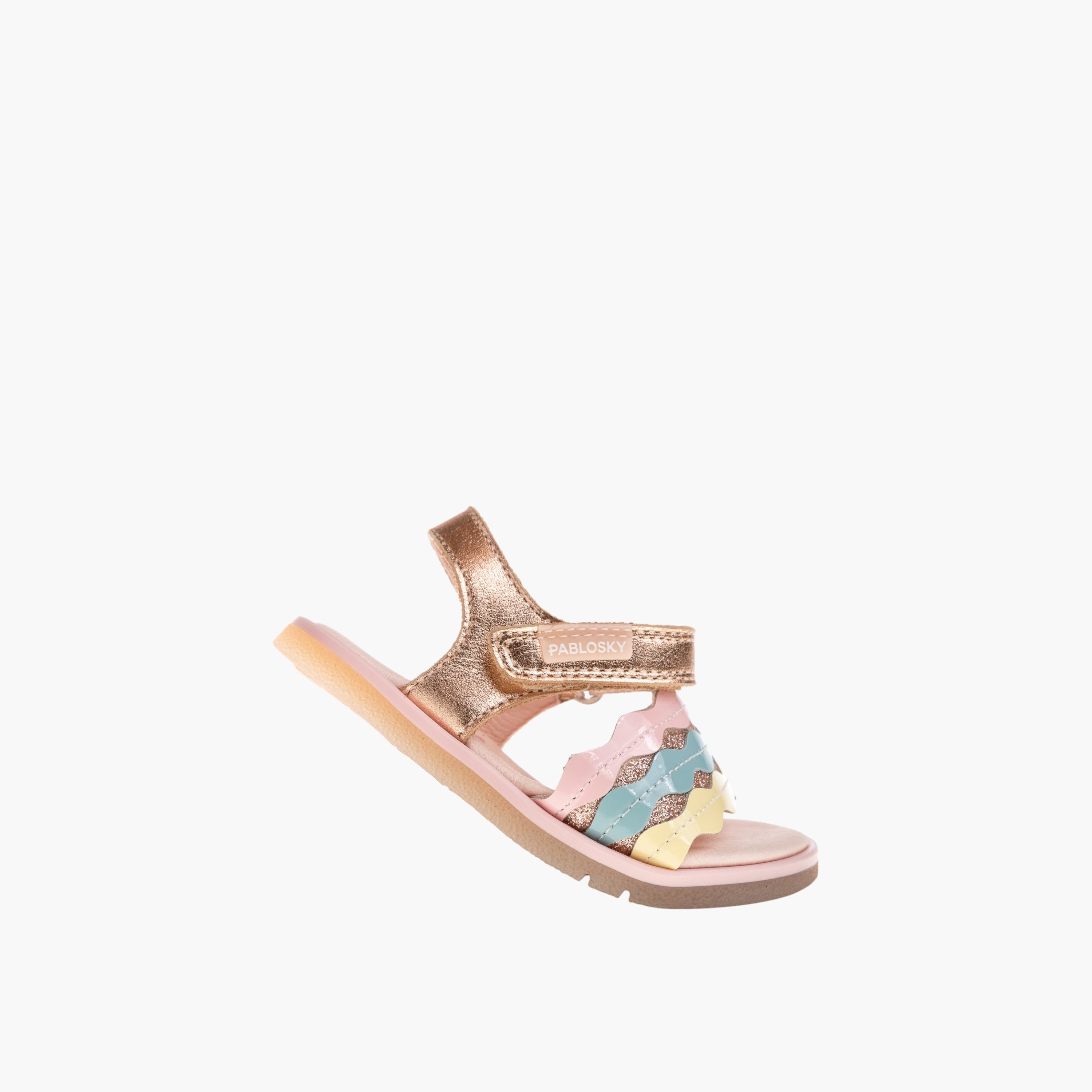 Pablosky Girls' Strap Sandals with Hook and Loop Closure-baby-girls-shoes-sandals-image-5