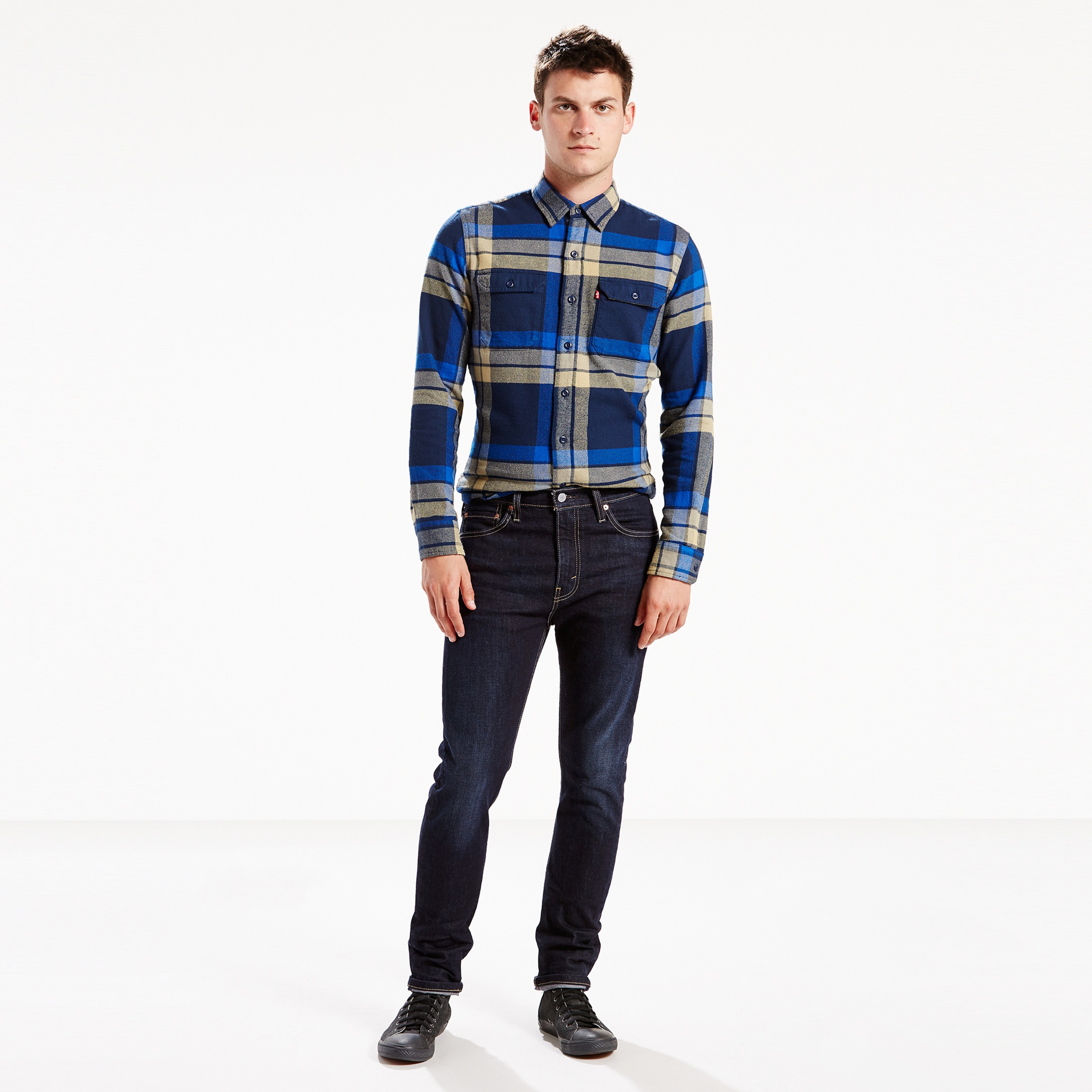 ليفايز - بنطال جينز خصر منخفض تصميم سكيني- أزرق-men-clothing-bottoms-jeans-image-2