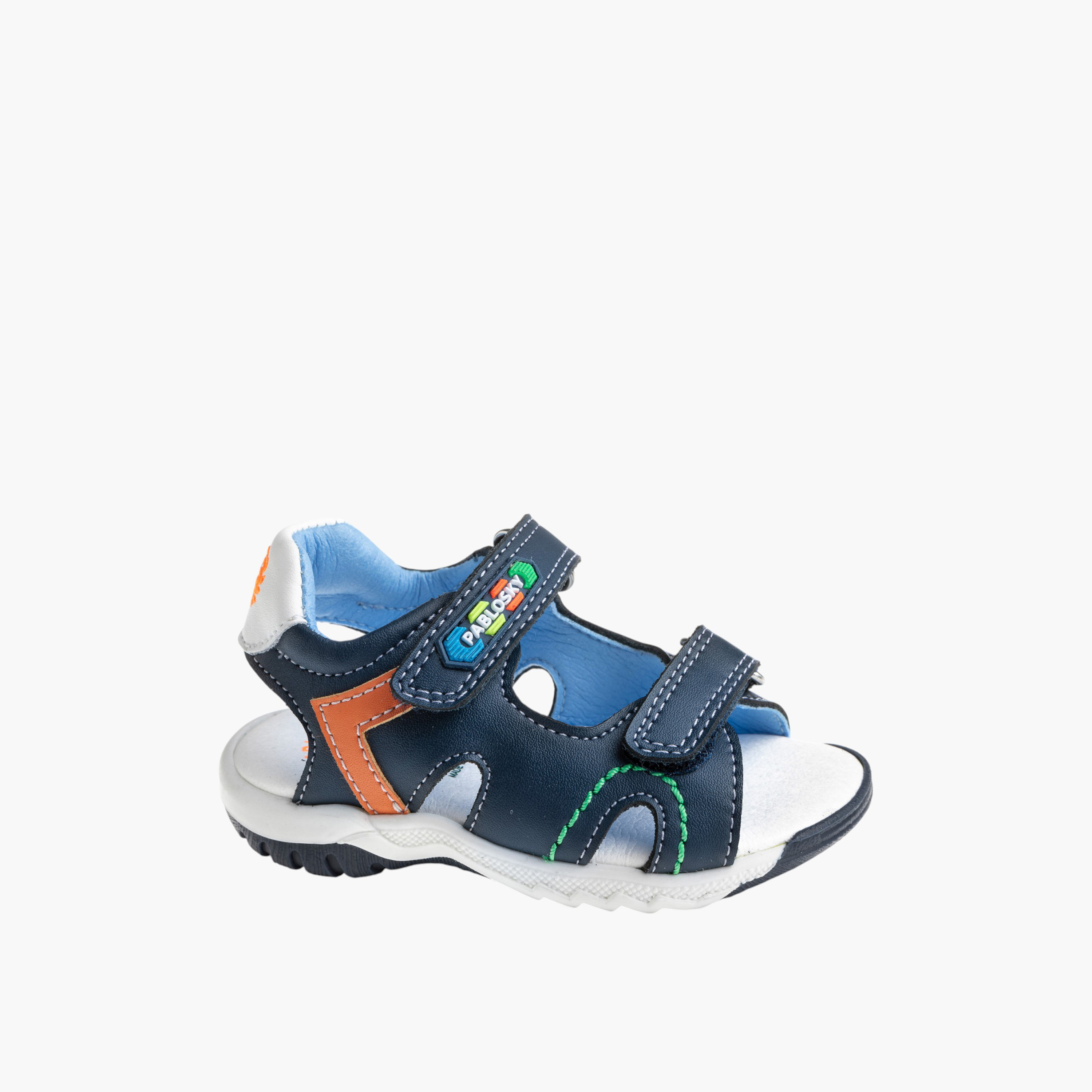 Pablosky Boys' Strap Sandals with Hook and Loop Closure-baby-boys-shoes-sandals-image-1