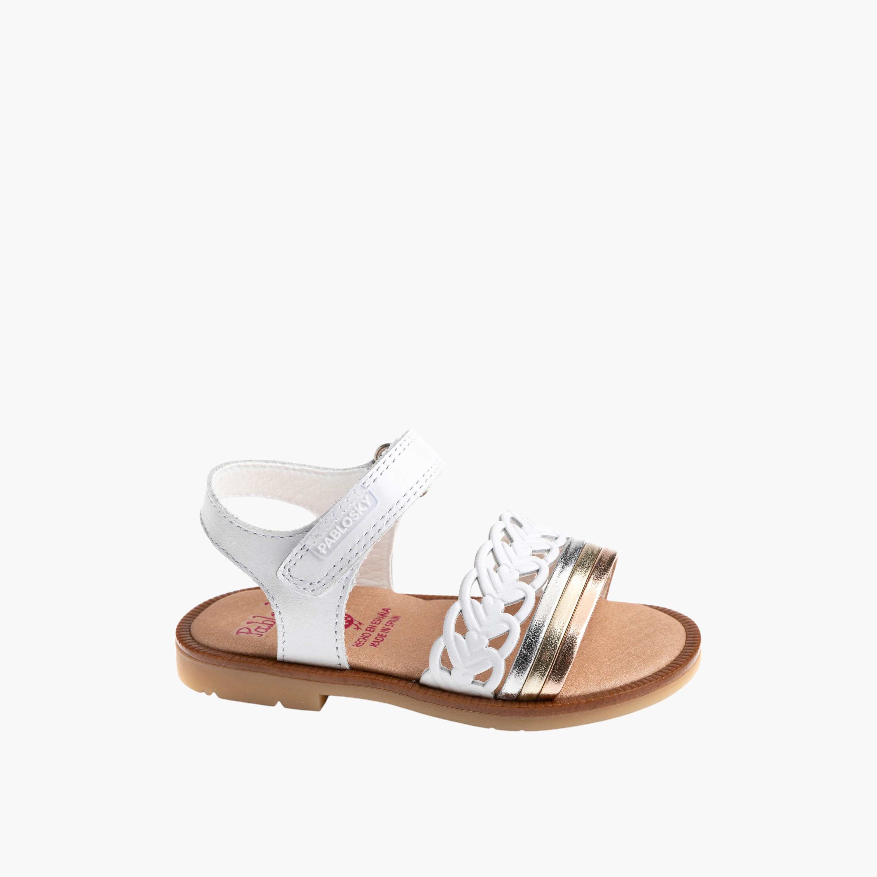 Pablosky Girls' Strap Sandals with Hook and Loop Closure-baby-girls-shoes-sandals-image-1