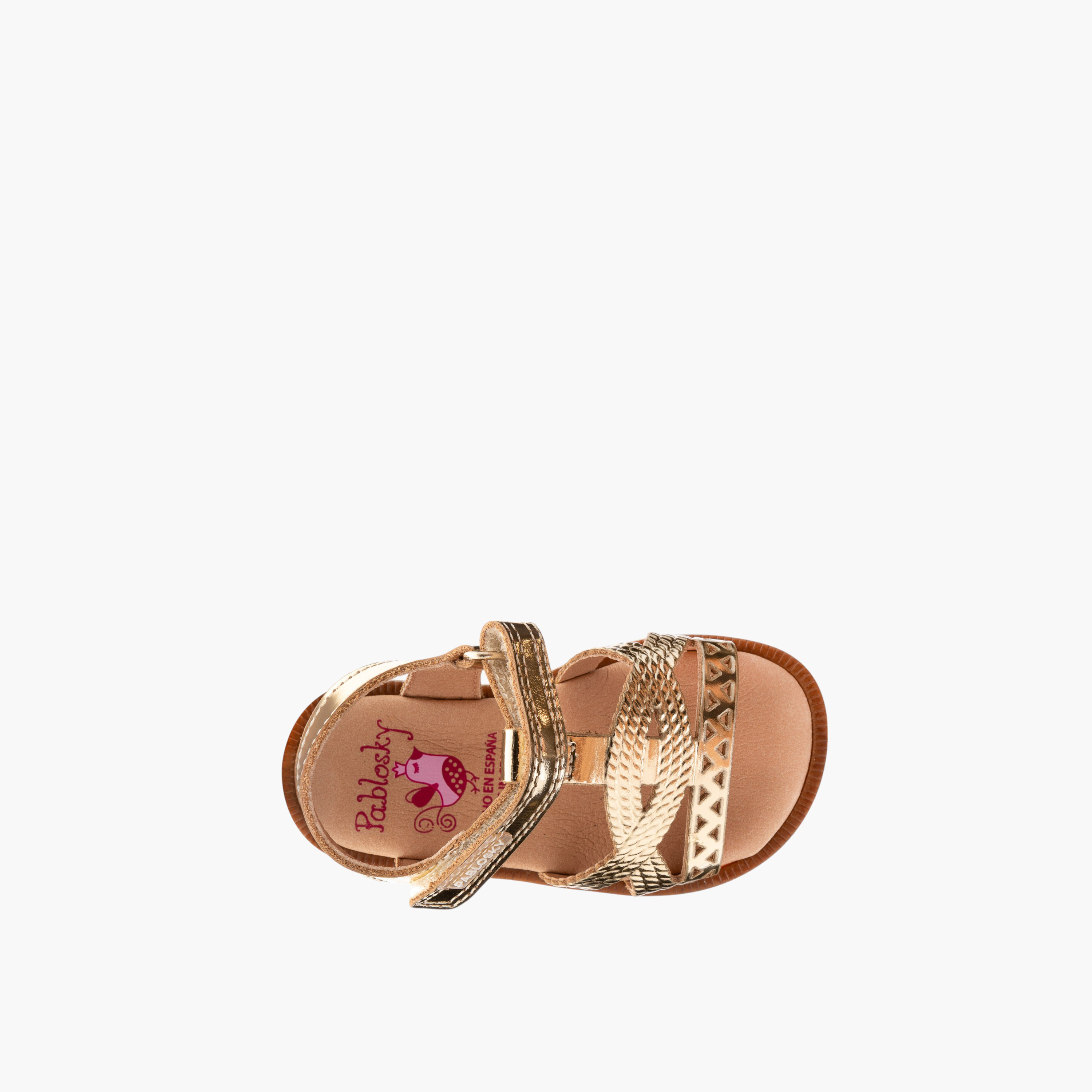 Pablosky Girls' Strap Sandals with Hook and Loop Closure-baby-girls-shoes-sandals-image-4