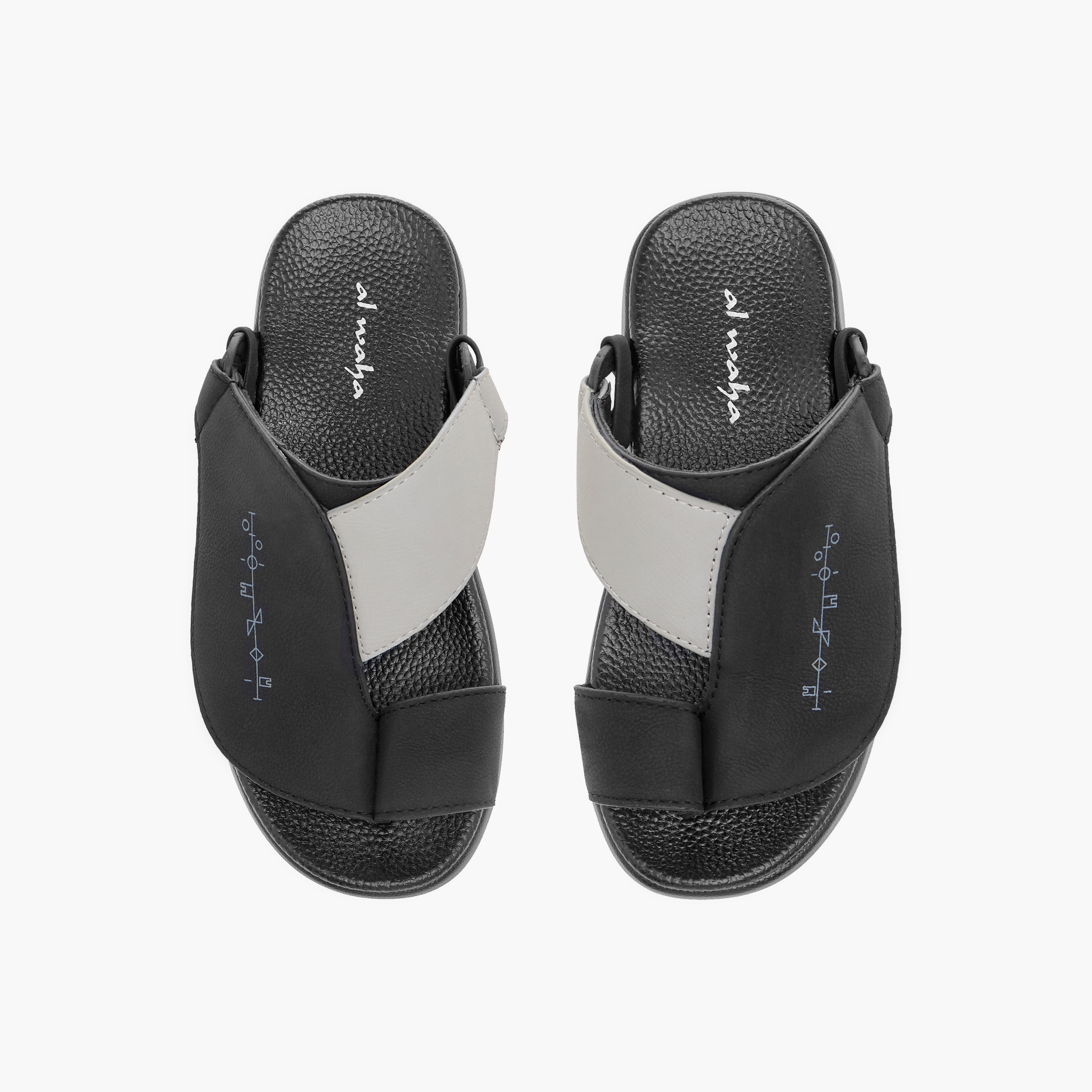 Al Waha Embroidered Slip-On Arabic Sandals with Toe Loop Detail-boys-shoes-sandals-image-1
