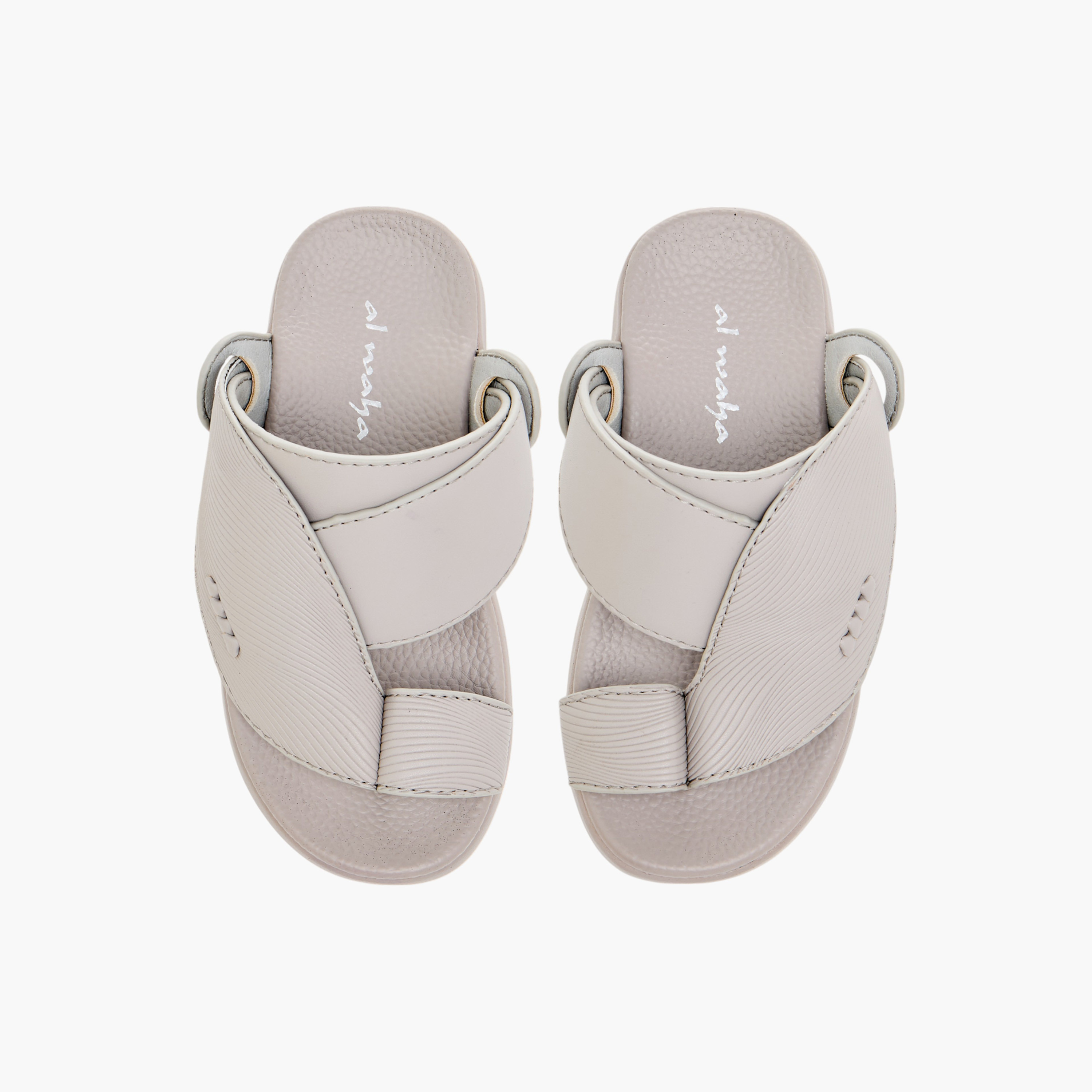 Al Waha Textured Slip-On Arabic Sandals with Toe Loop Detail-boys-shoes-sandals-image-1