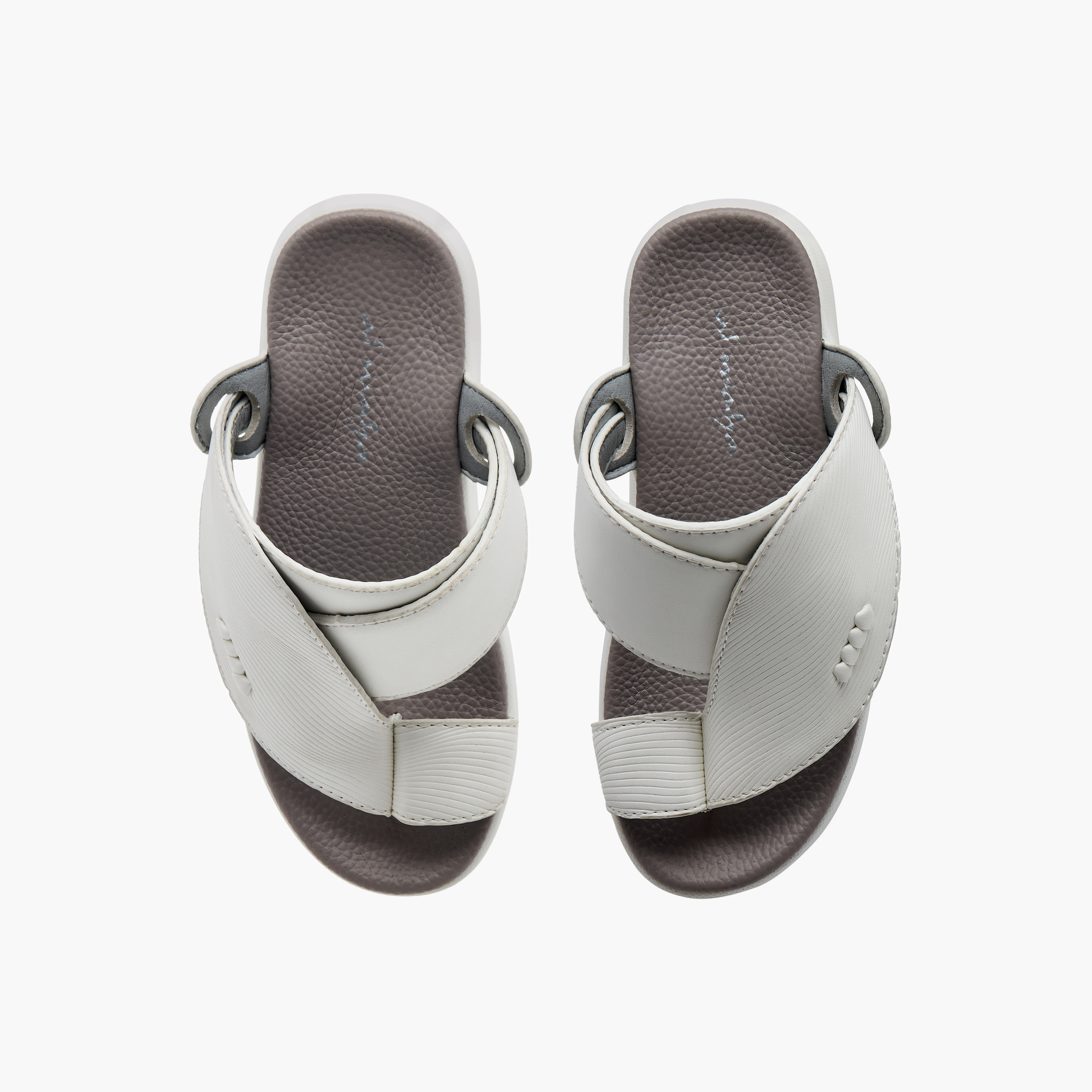 Al Waha Textured Slip-On Arabic Sandals with Toe Loop Detail-boys-shoes-sandals-image-1