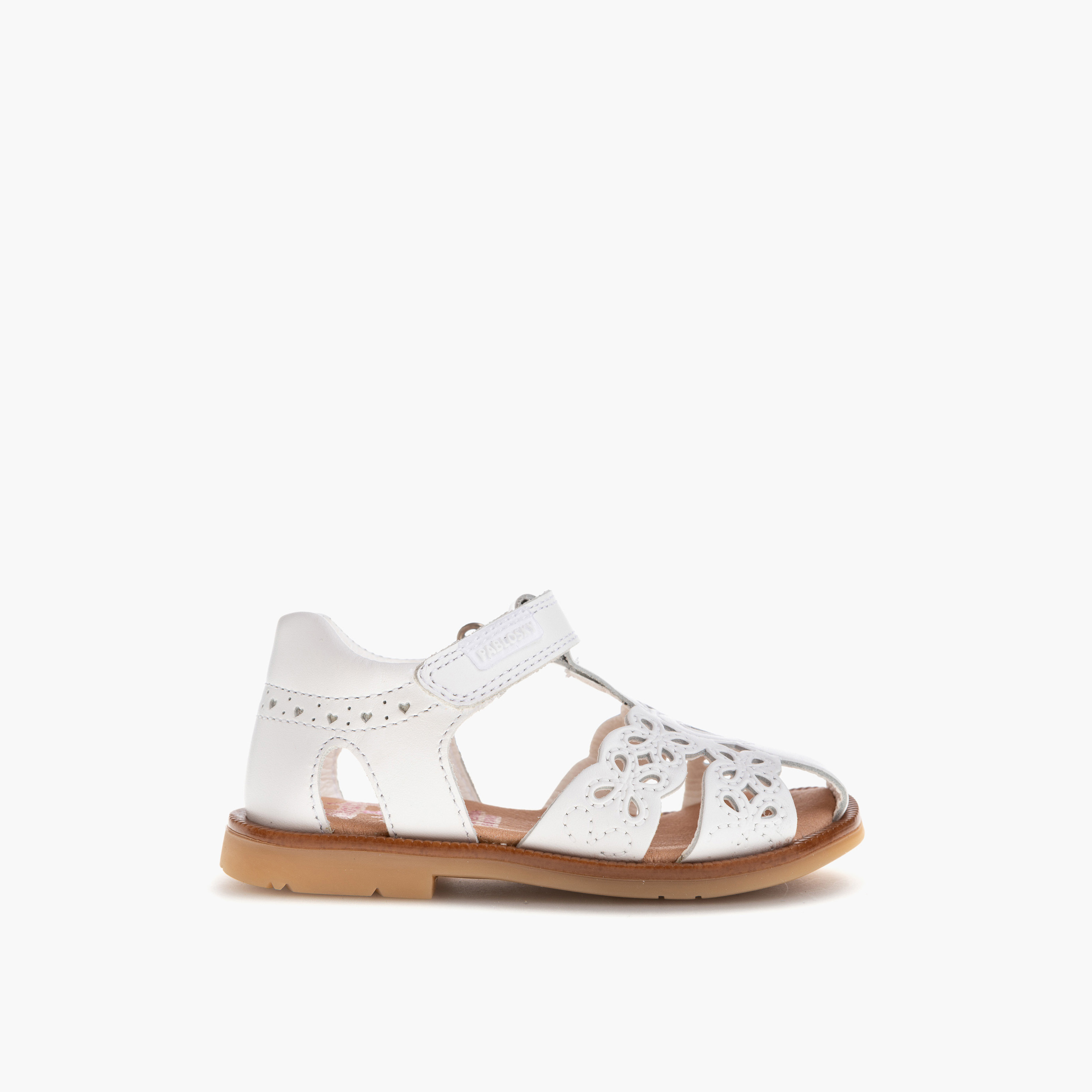 Pablosky Girls' Cutout Detail Strap Sandals with Hook and Loop Closure-baby-girls-shoes-sandals-image-2