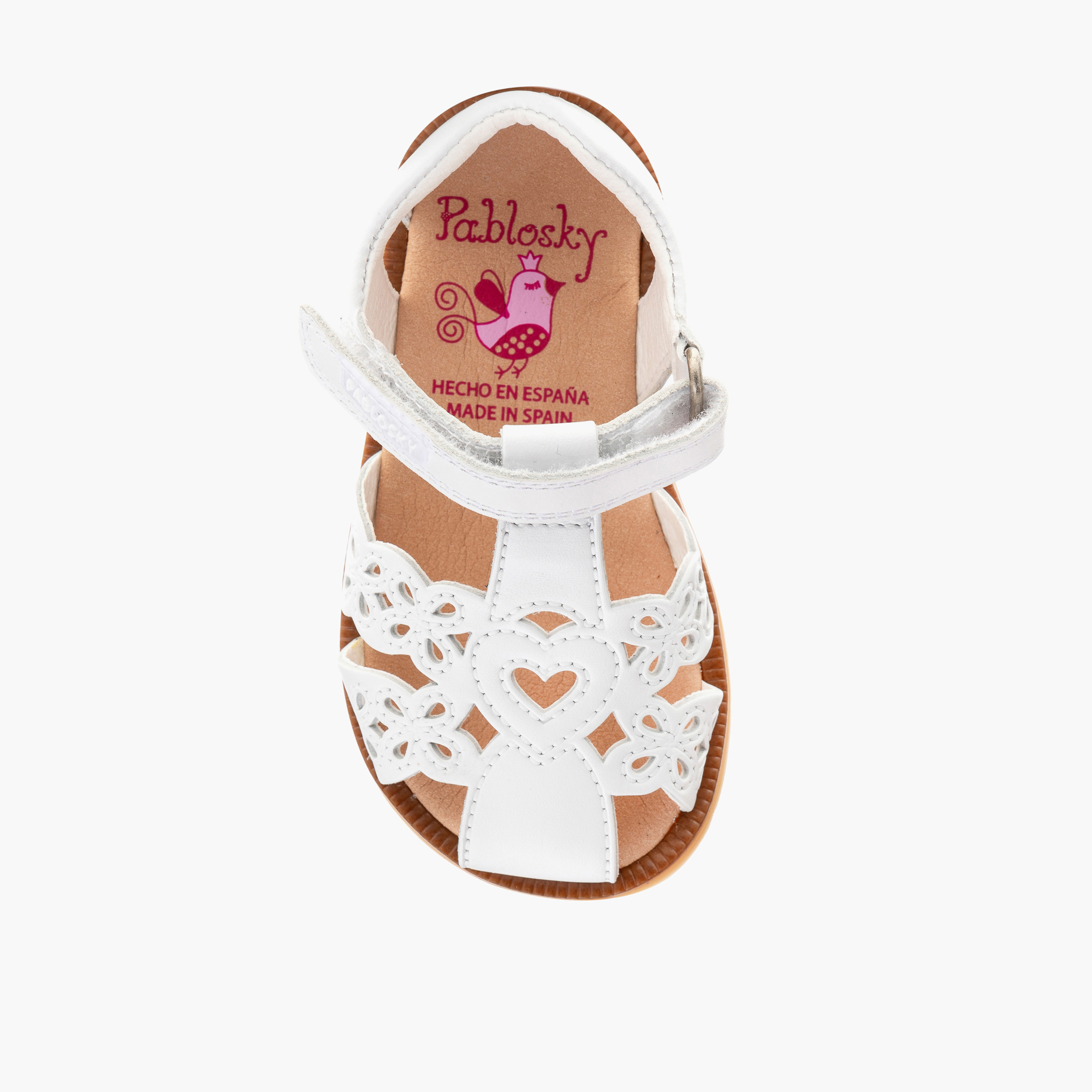 Pablosky Girls' Cutout Detail Strap Sandals with Hook and Loop Closure-baby-girls-shoes-sandals-image-4