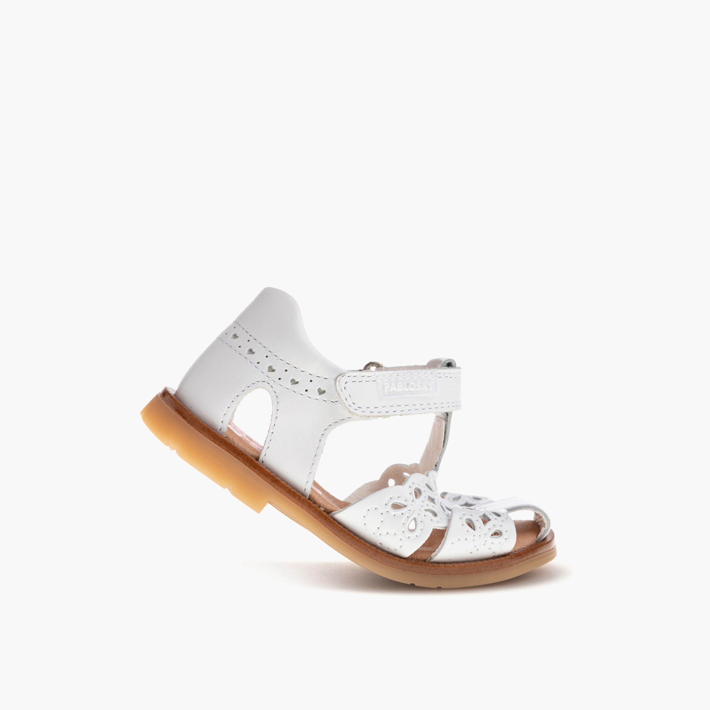 Pablosky Girls' Cutout Detail Strap Sandals with Hook and Loop Closure-baby-girls-shoes-sandals-image-5