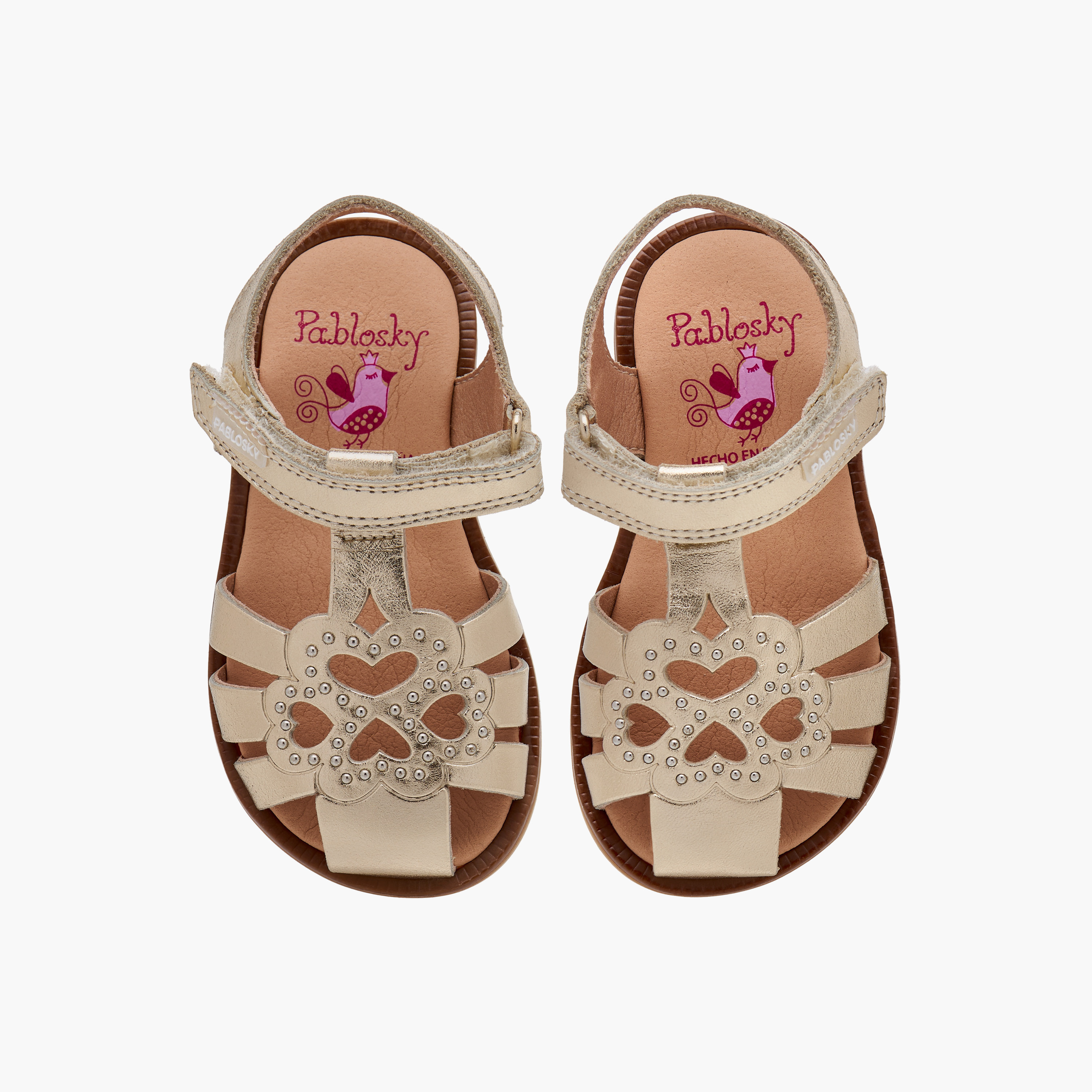 Pablosky Girls' Embellished Sandals with Hook and Loop Closure-baby-girls-shoes-sandals-image-1