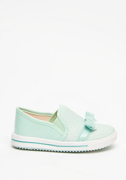 Kidy Bow Accented Slip-On Shoes-Girl%27s Casual Shoes-image-0