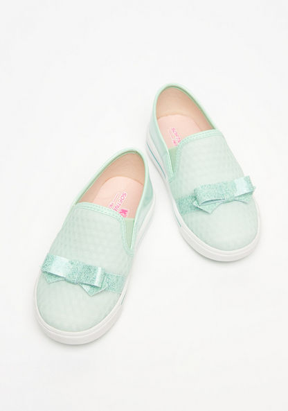 Kidy Bow Accented Slip-On Shoes-Girl%27s Casual Shoes-image-1