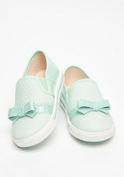 Kidy Bow Accented Slip-On Shoes-Girl%27s Casual Shoes-image-3
