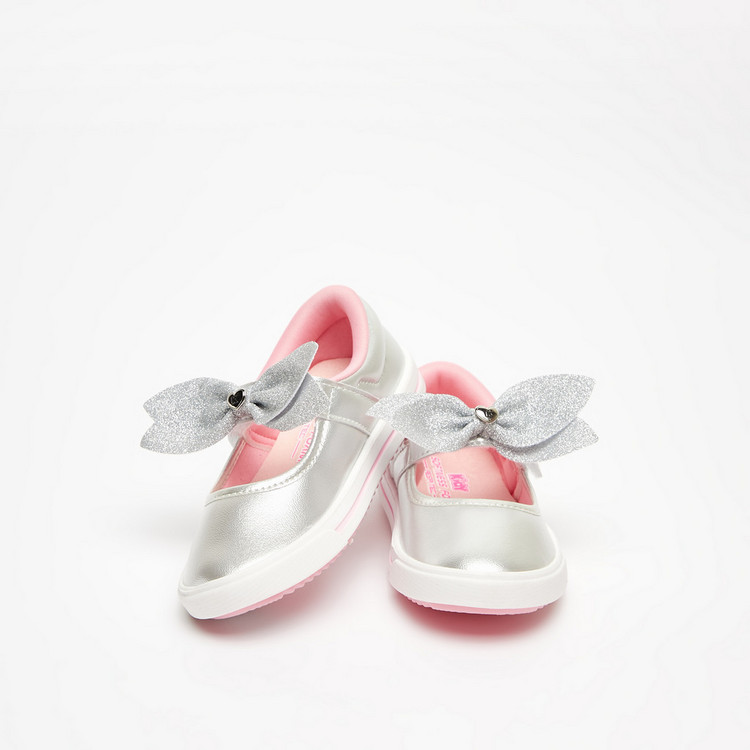 Kidy Solid Ballerinas with Bow Accent