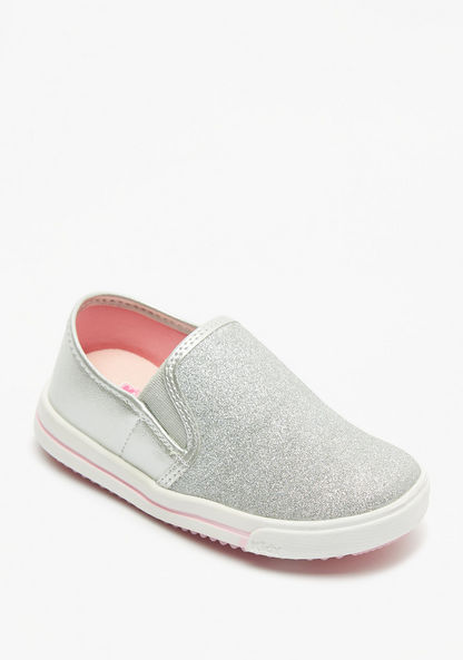 Kidy Glitter Detail Slip-On Loafers-Girl%27s Casual Shoes-image-0