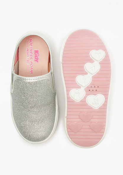 Kidy Glitter Detail Slip-On Loafers-Girl%27s Casual Shoes-image-3
