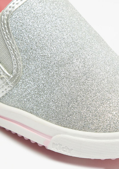 Kidy Glitter Detail Slip-On Loafers-Girl%27s Casual Shoes-image-4