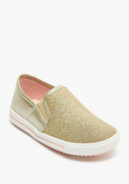 Kidy Glitter Detail Slip-On Loafers-Girl%27s Casual Shoes-image-0