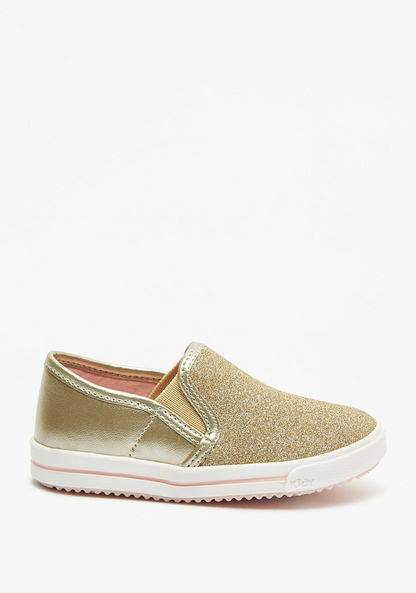 Kidy Glitter Detail Slip-On Loafers-Girl%27s Casual Shoes-image-2