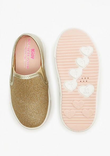 Kidy Glitter Detail Slip-On Loafers-Girl%27s Casual Shoes-image-3