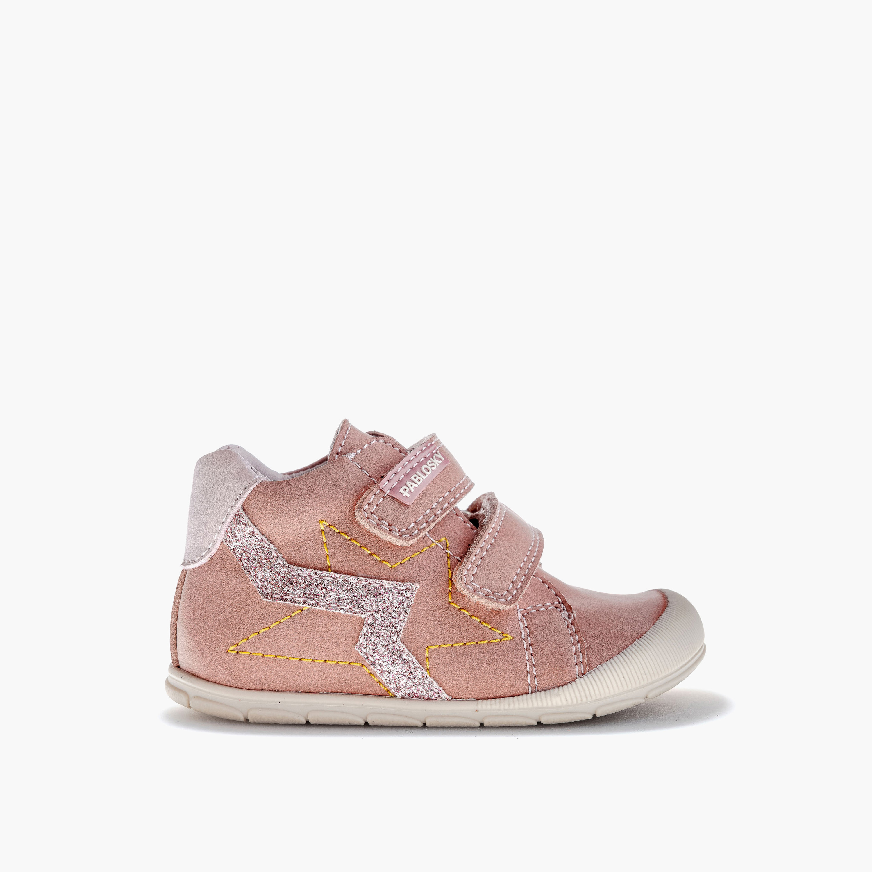 Pablosky Girls' High Top Sneakers with Hook and Loop Closure - 059574-baby-girls-shoes-closedshoes-image-2